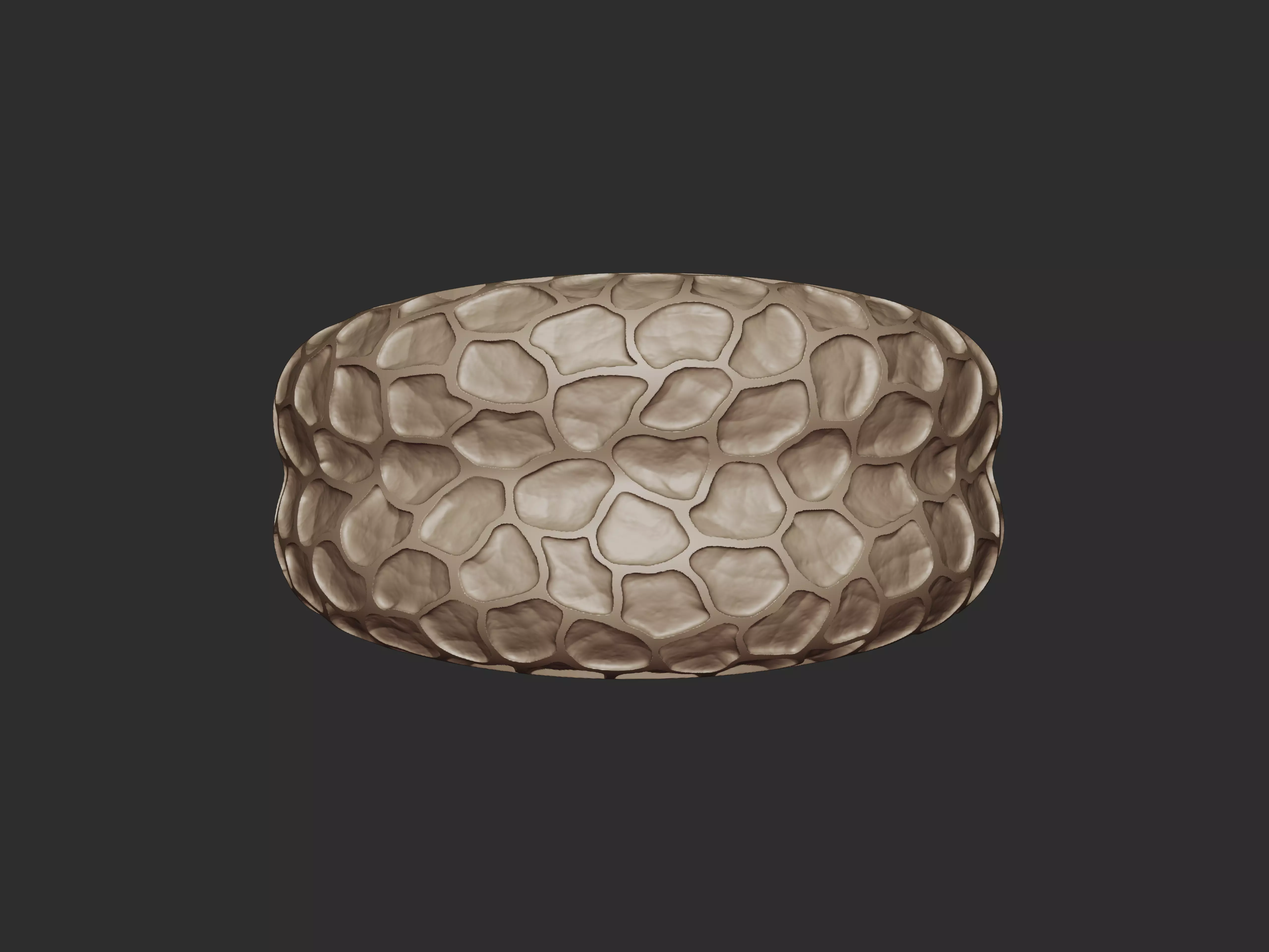 Intaglio Cobblestone Style Ring 3D print model_9