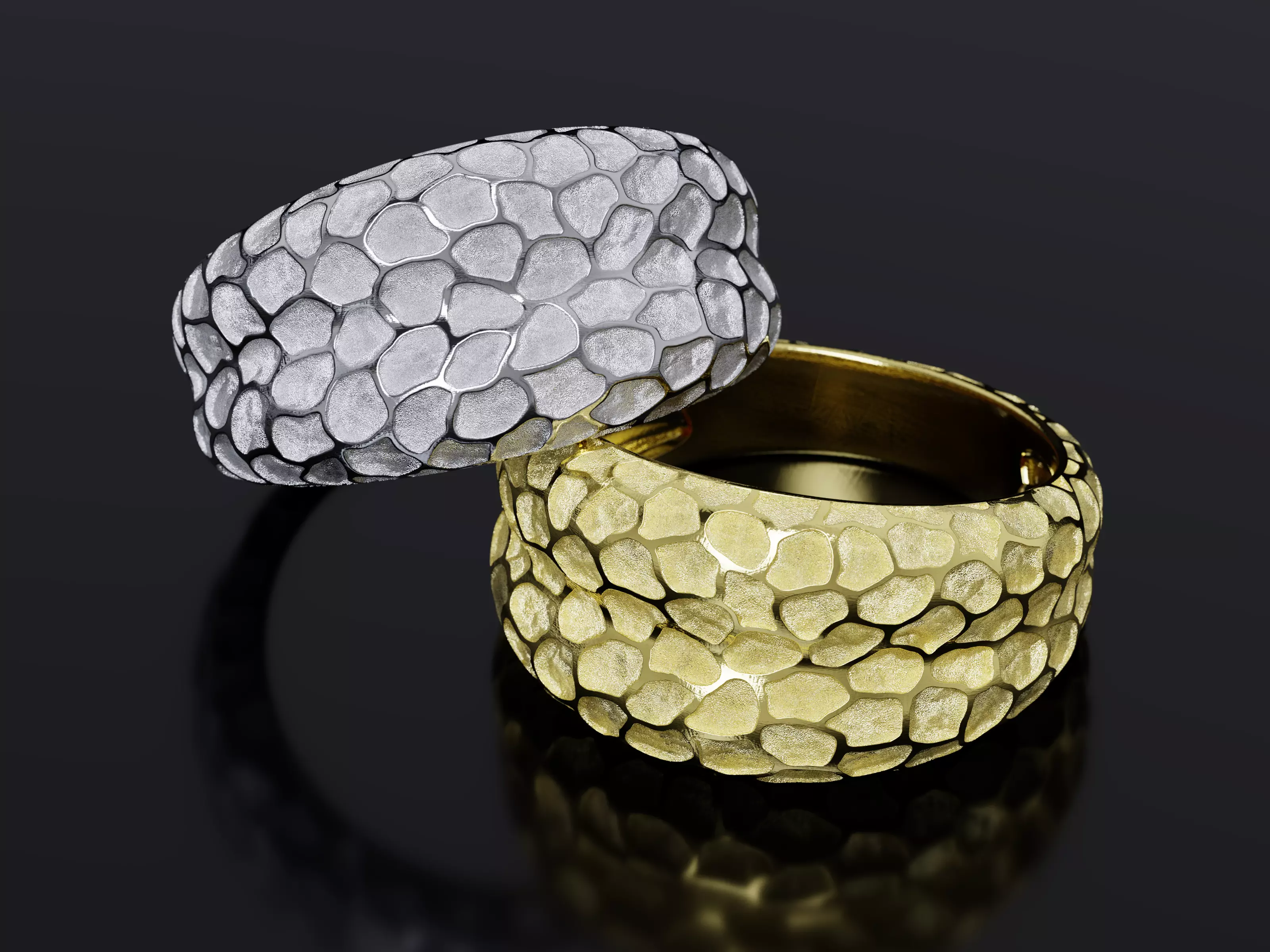 Intaglio Cobblestone Style Ring 3D print model_0