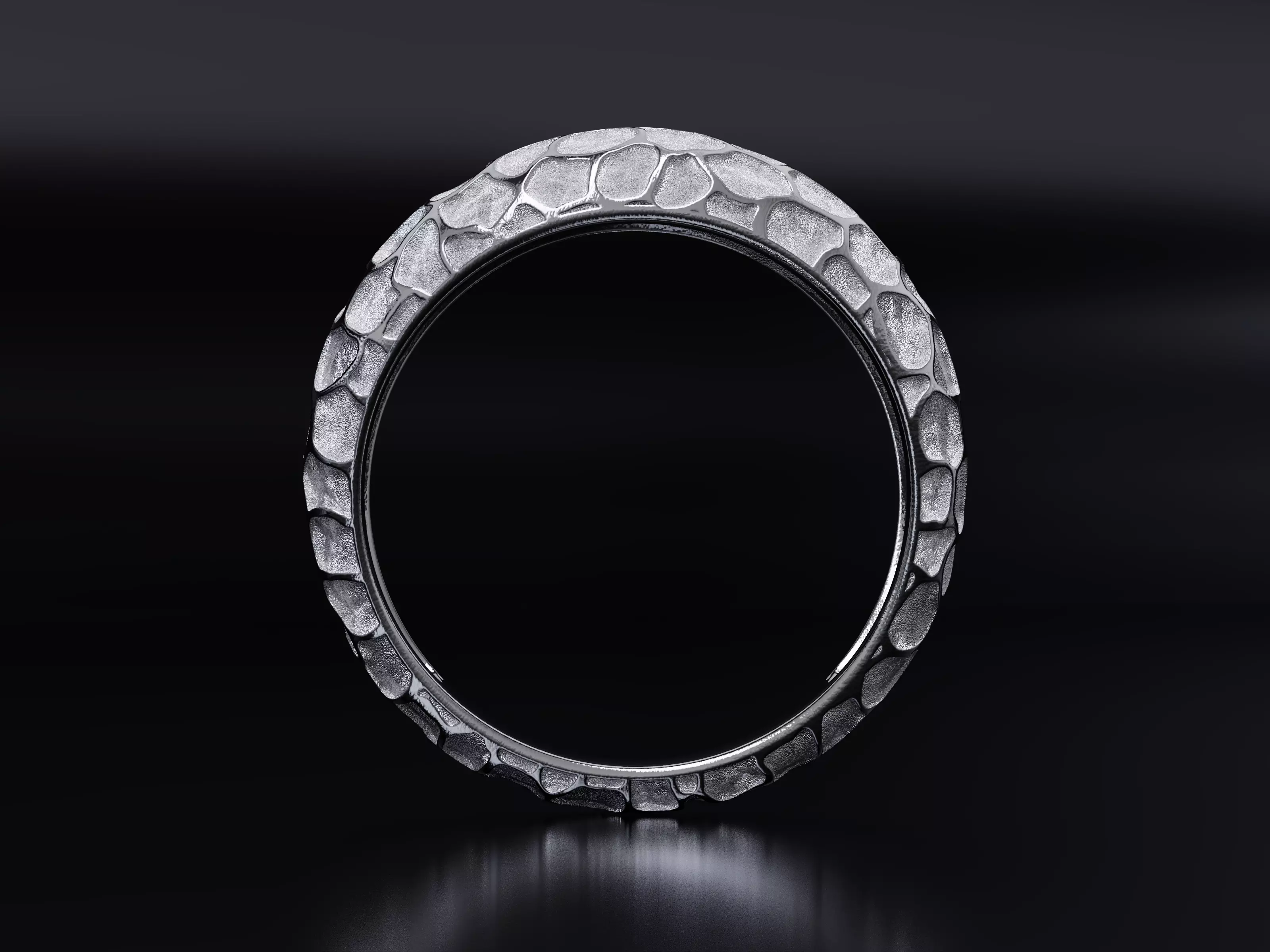 Intaglio Cobblestone Style Ring 3D print model_8