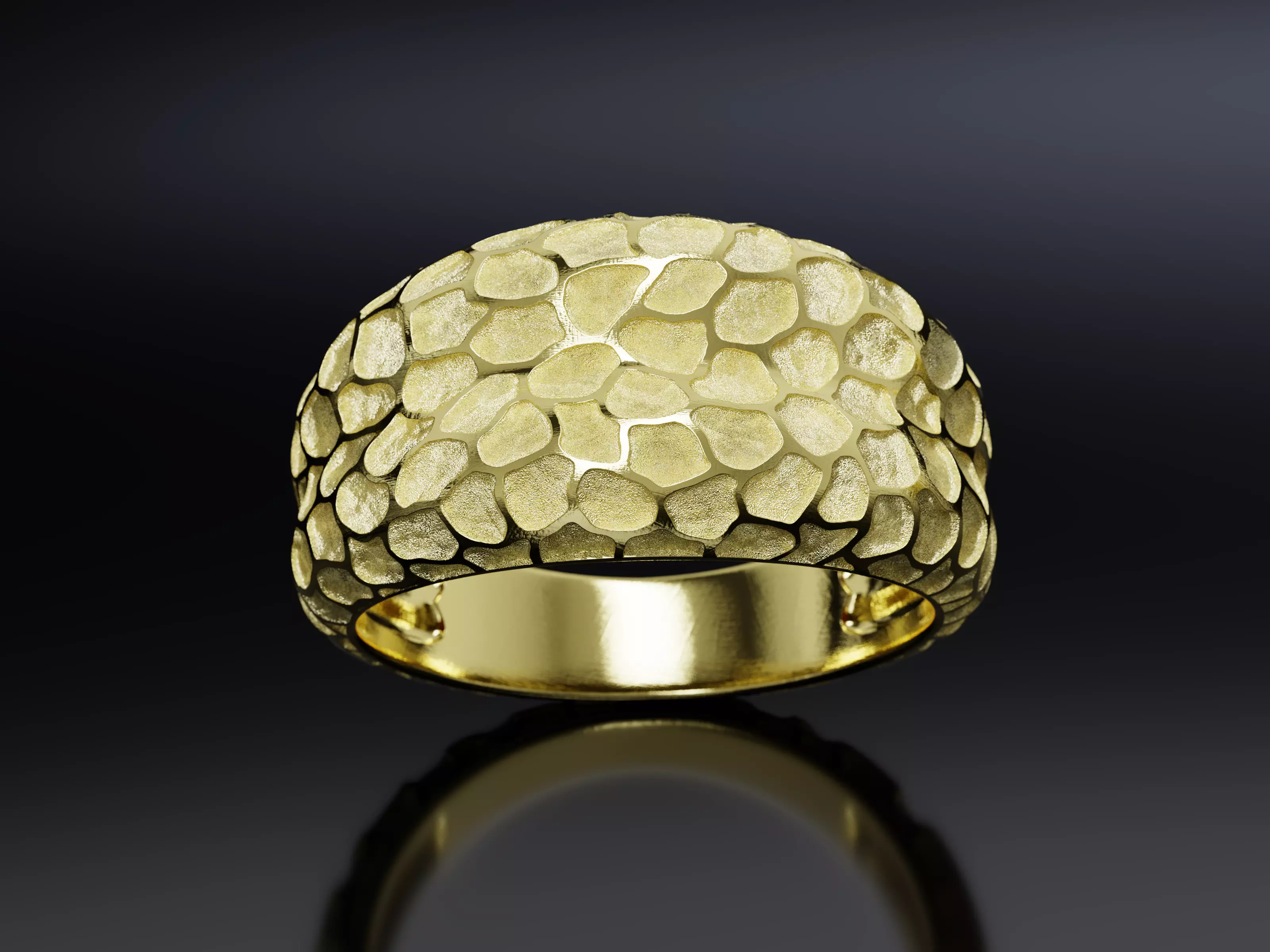 Intaglio Cobblestone Style Ring 3D print model_2