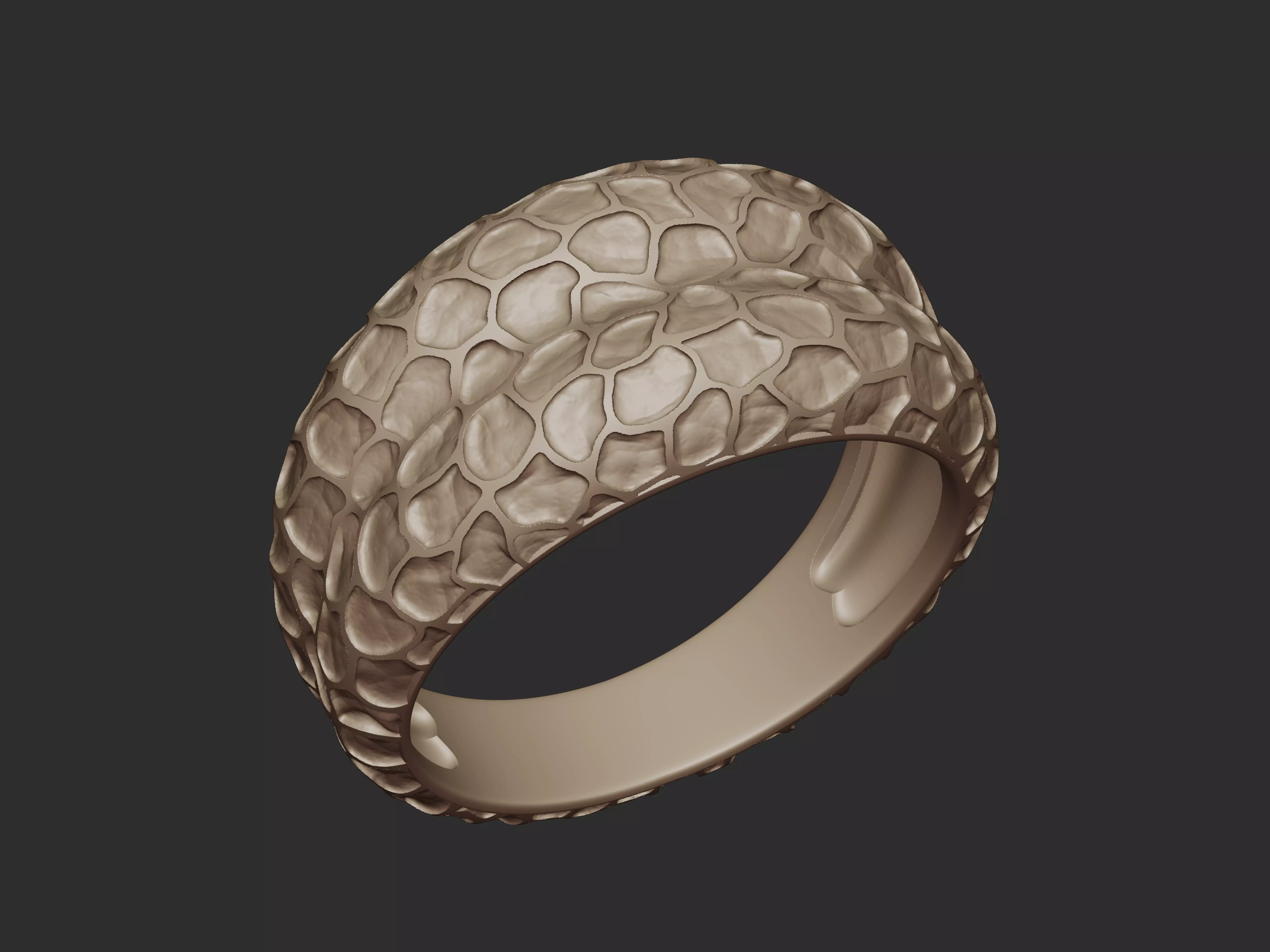 Intaglio Cobblestone Style Ring 3D print model_11