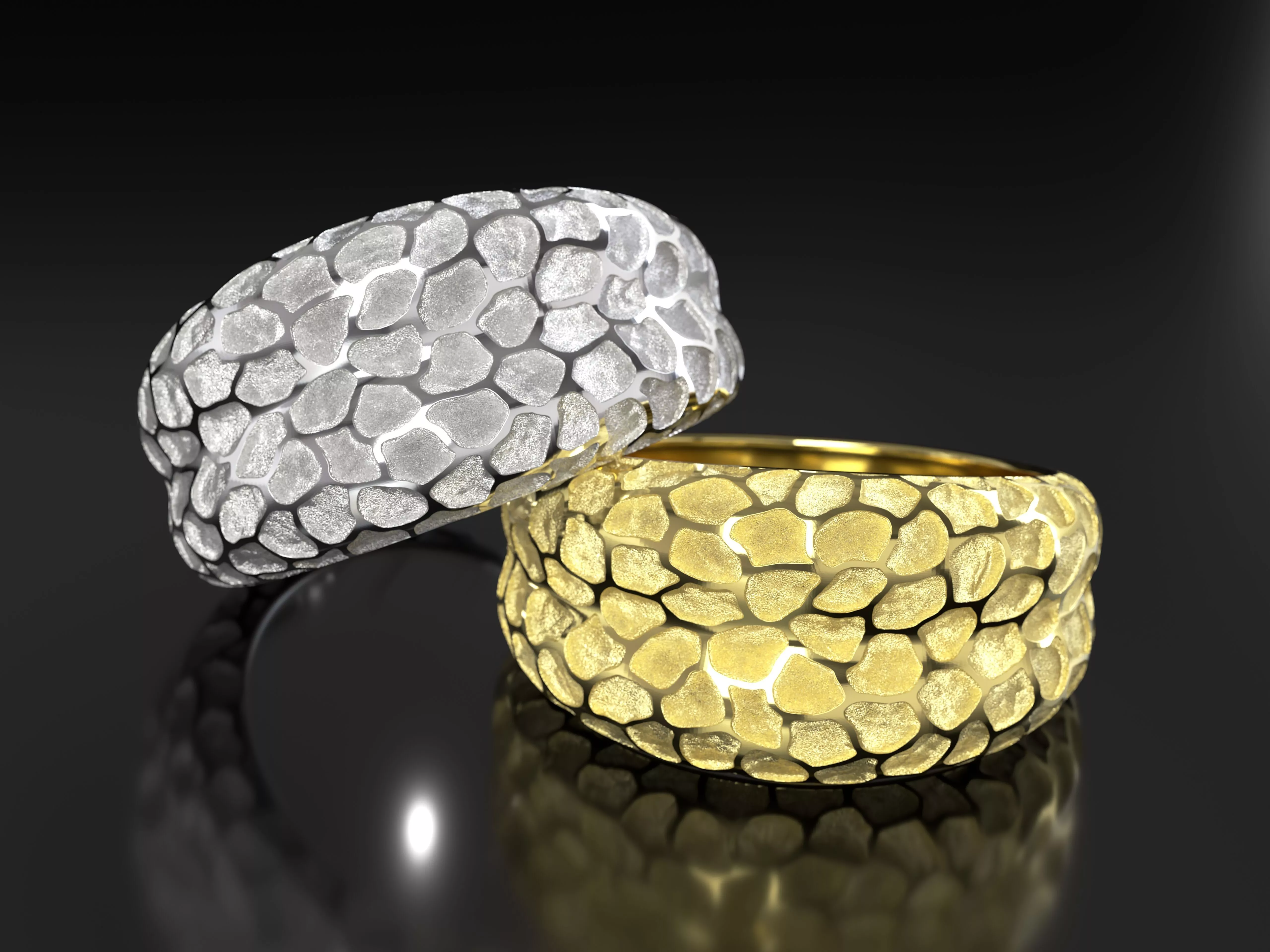 Intaglio Cobblestone Style Ring 3D print model