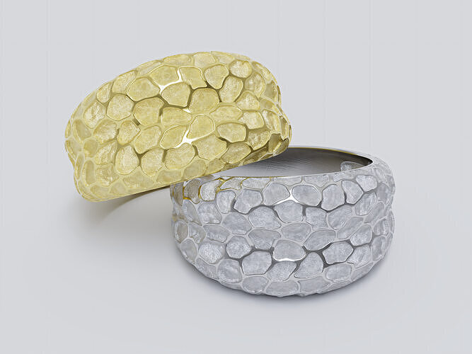 Intaglio Cobblestone Style Ring 3D print model