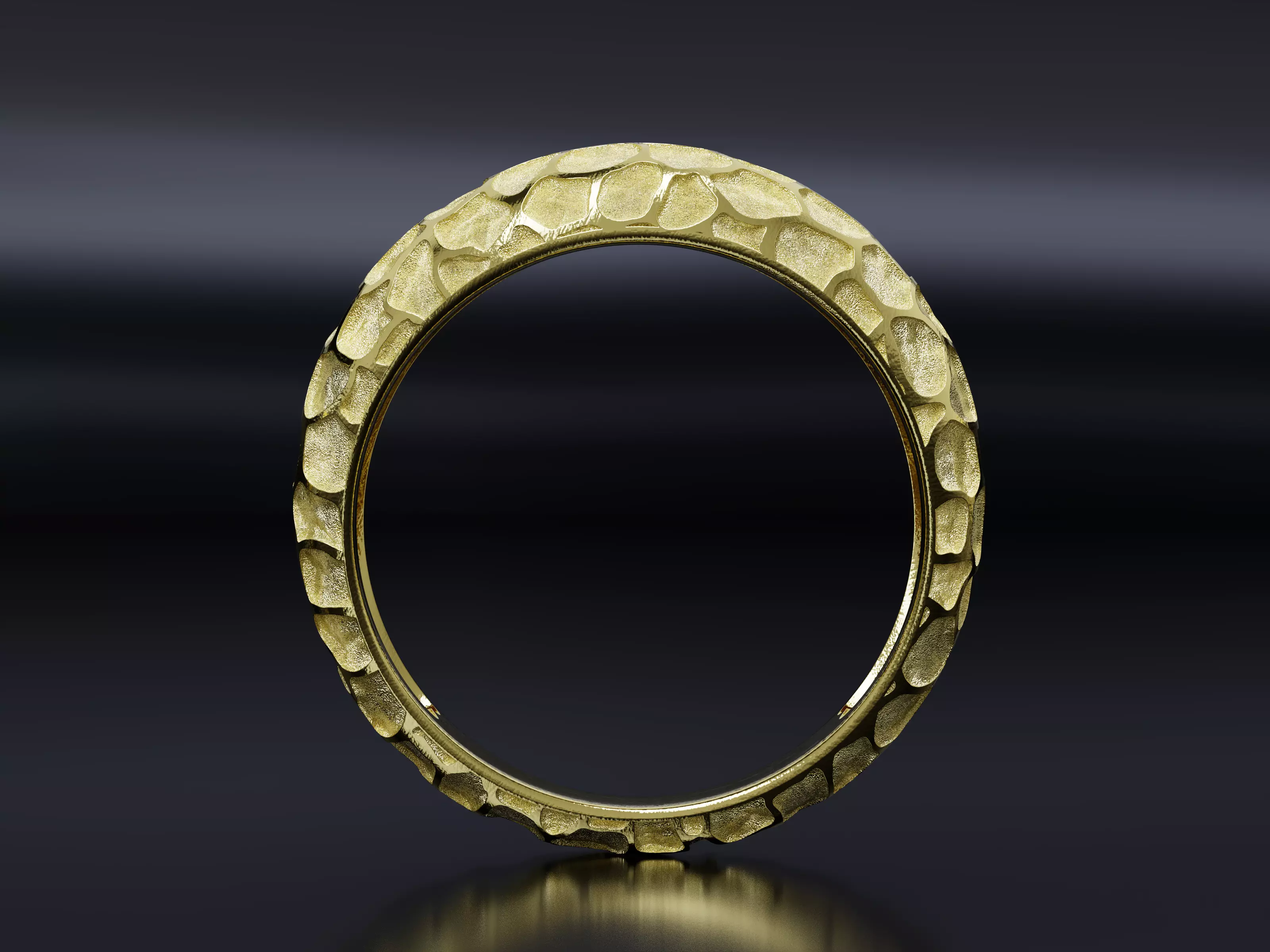 Intaglio Cobblestone Style Ring 3D print model_3