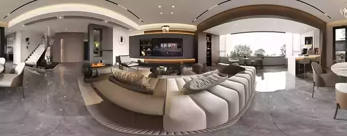 Italian modern large flat floor guest restaurant 