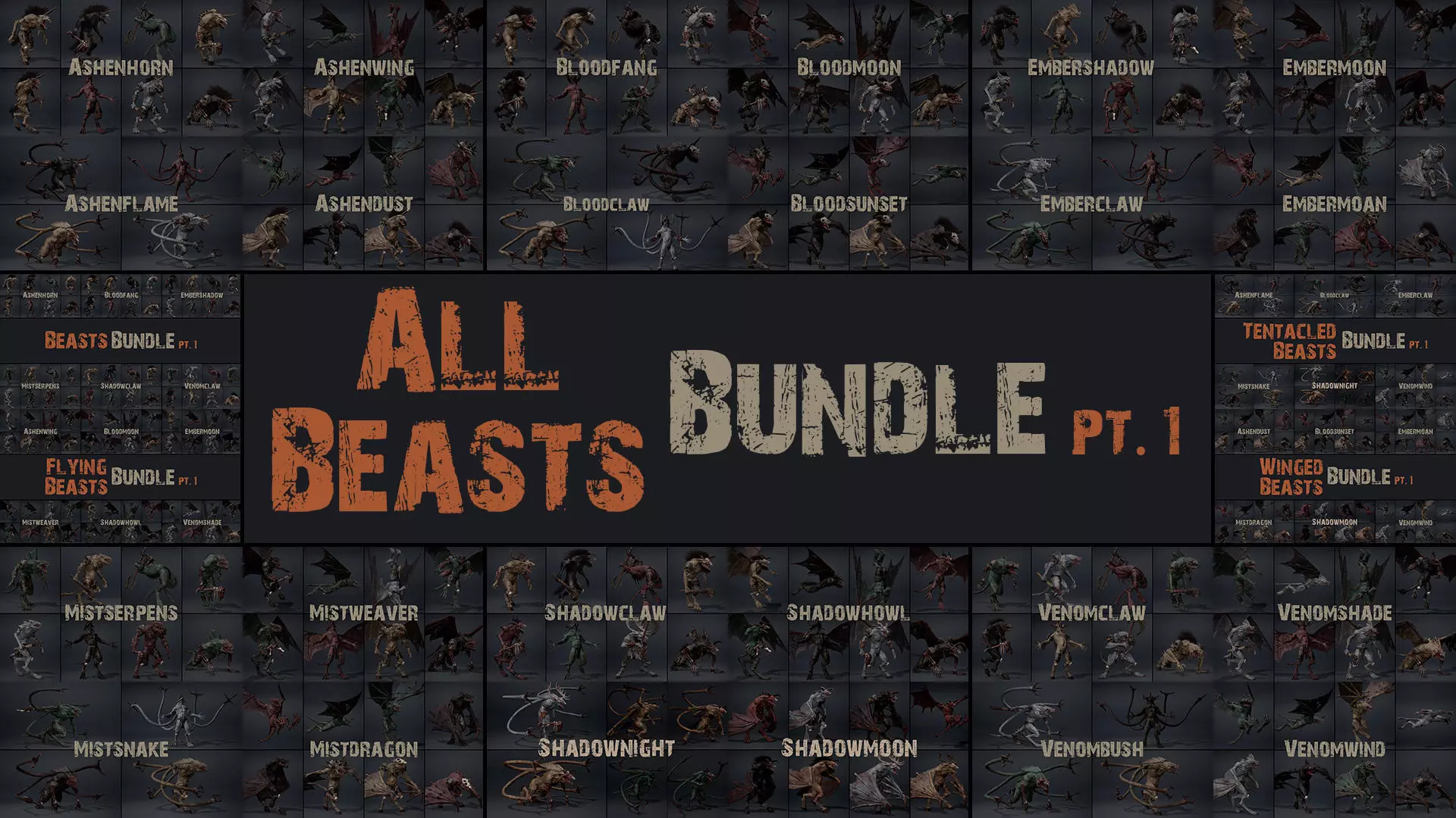 All Beasts Bundle Part 1 3D Model Collection_0