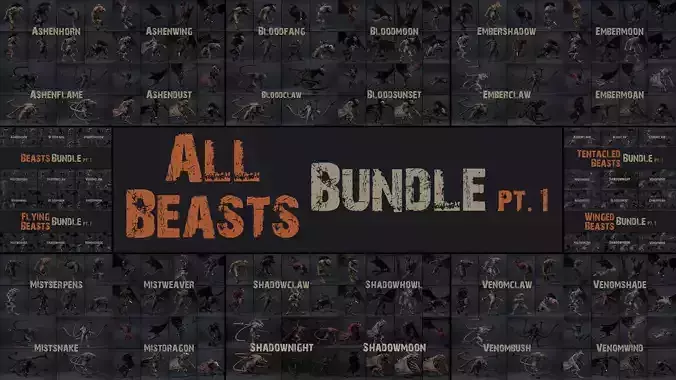 All Beasts Bundle Part 1 3D Model Collection