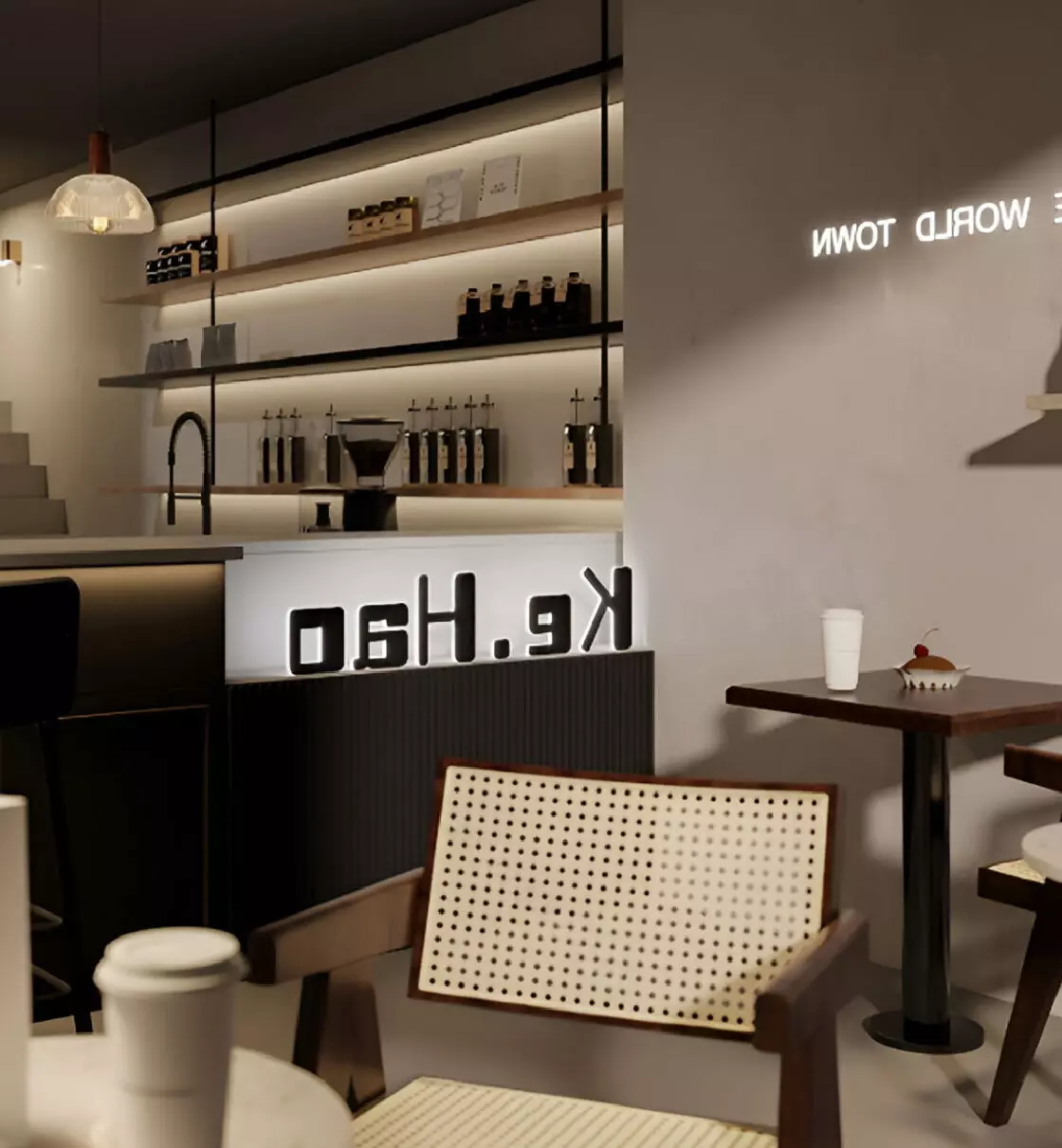 Qiji Coffee Shop Double Cashier 3D model