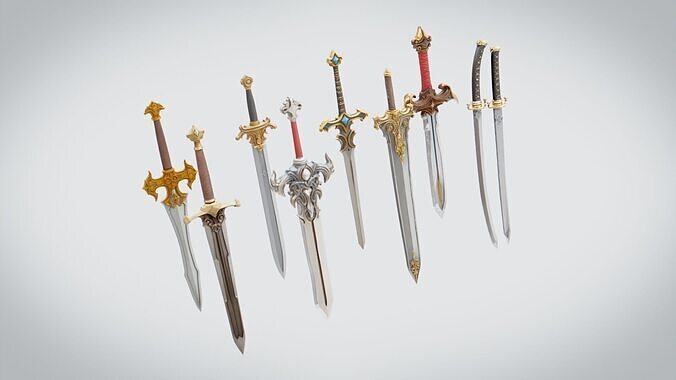 Swords Pack Collection Low-poly 3D model
