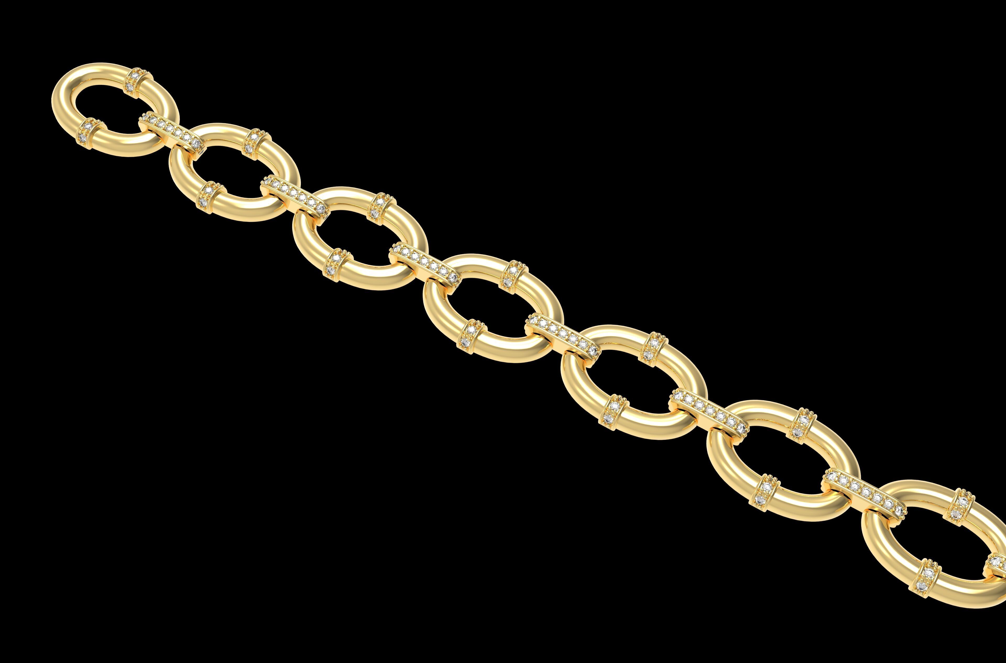 Oval Link Chain Bracelet 3D print model_8