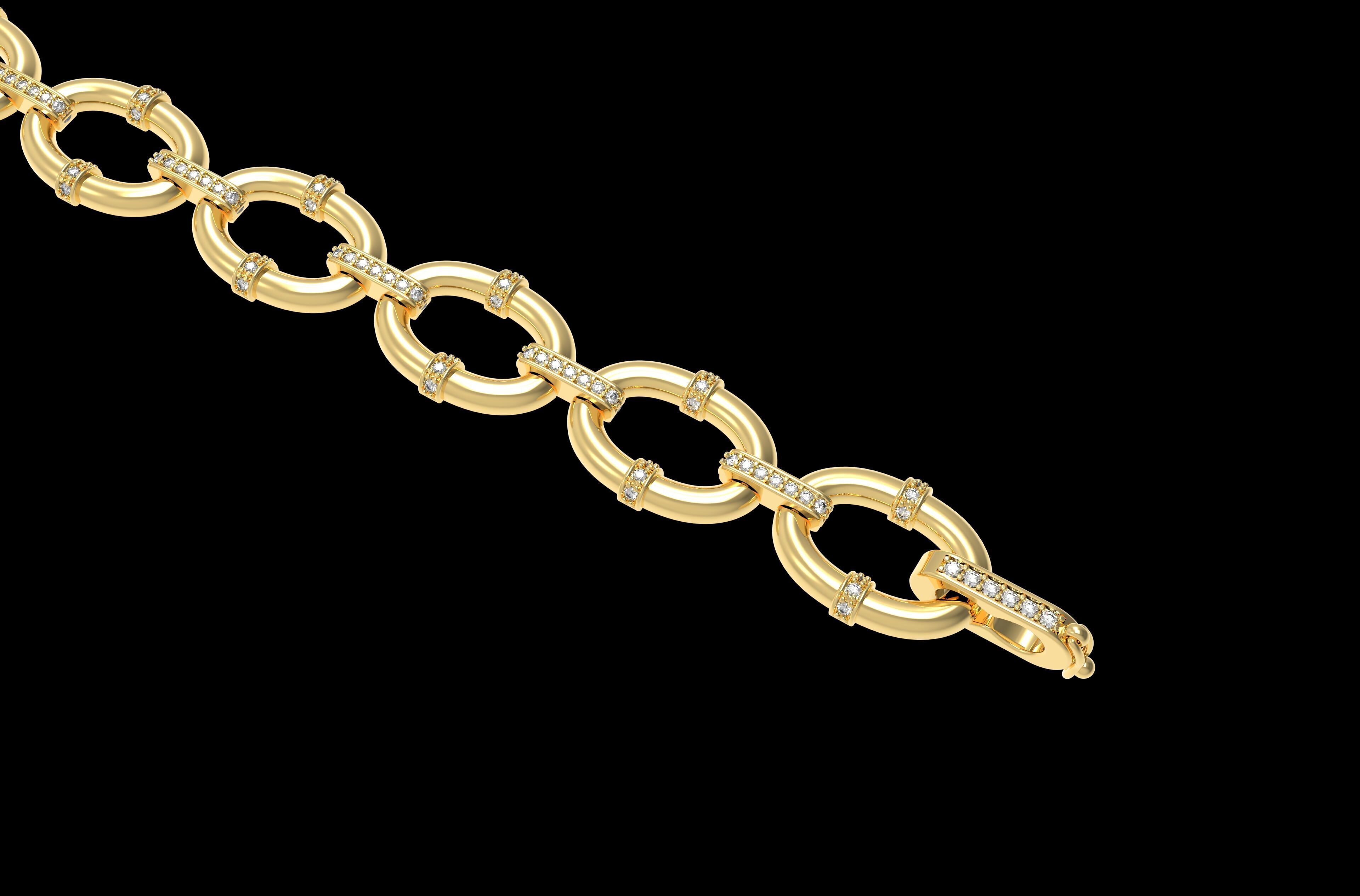 Oval Link Chain Bracelet 3D print model_4