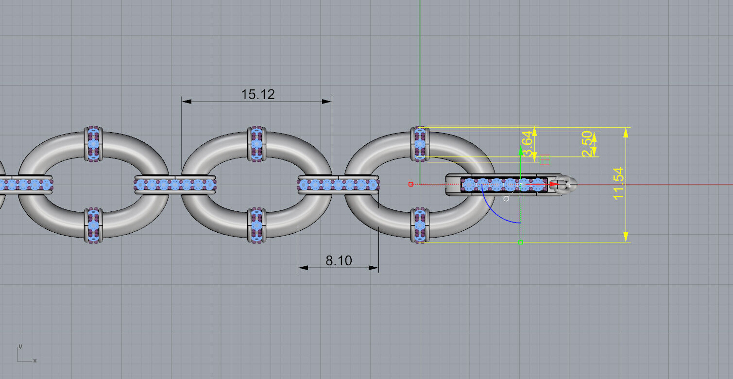 Oval Link Chain Bracelet 3D print model_10