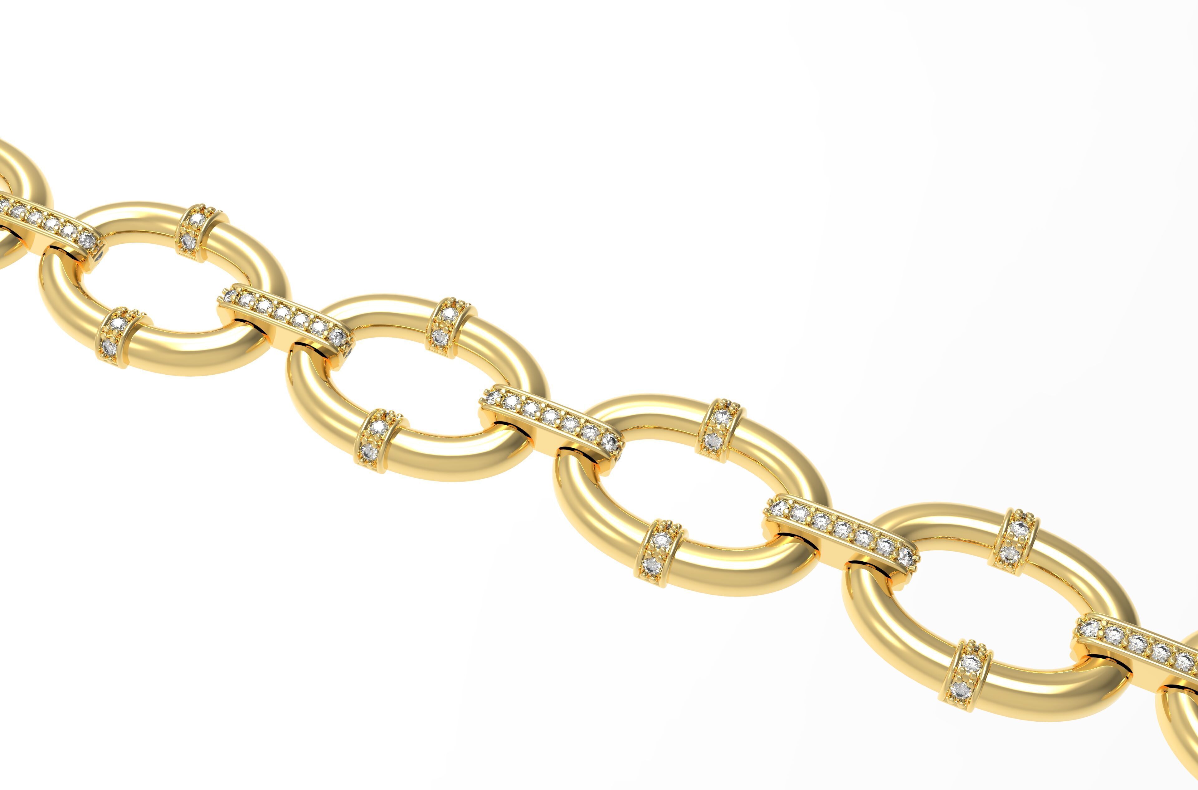 Oval Link Chain Bracelet 3D print model_2