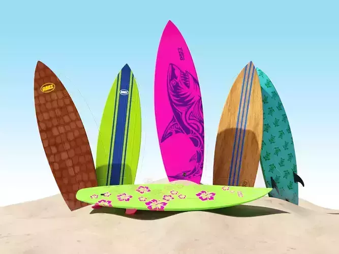 Shortboard Surfboard with 6 Custom Designs Included