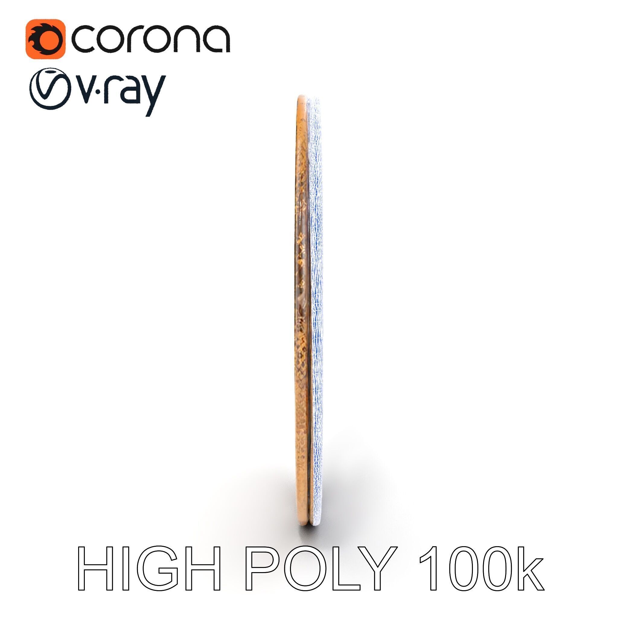 Vintage Circular Metal Wall Art Model Pack Low-poly 3D model_35