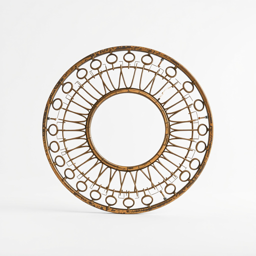 Vintage Circular Metal Wall Art Model Pack Low-poly 3D model_2