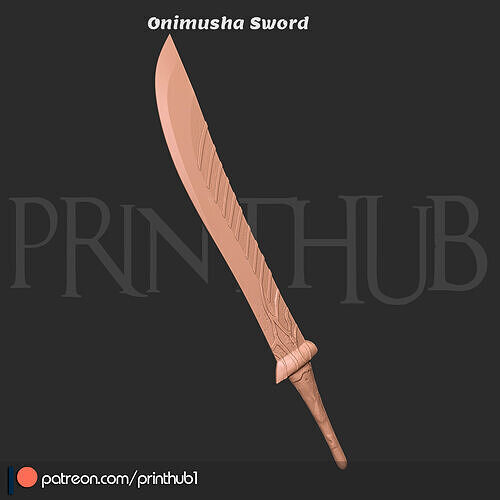 Enryuu Sword Level 1 Onimusha Warlords Fan Art Cosplay Prop STL 3D print model