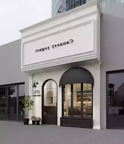 French dessert shop door head dessert