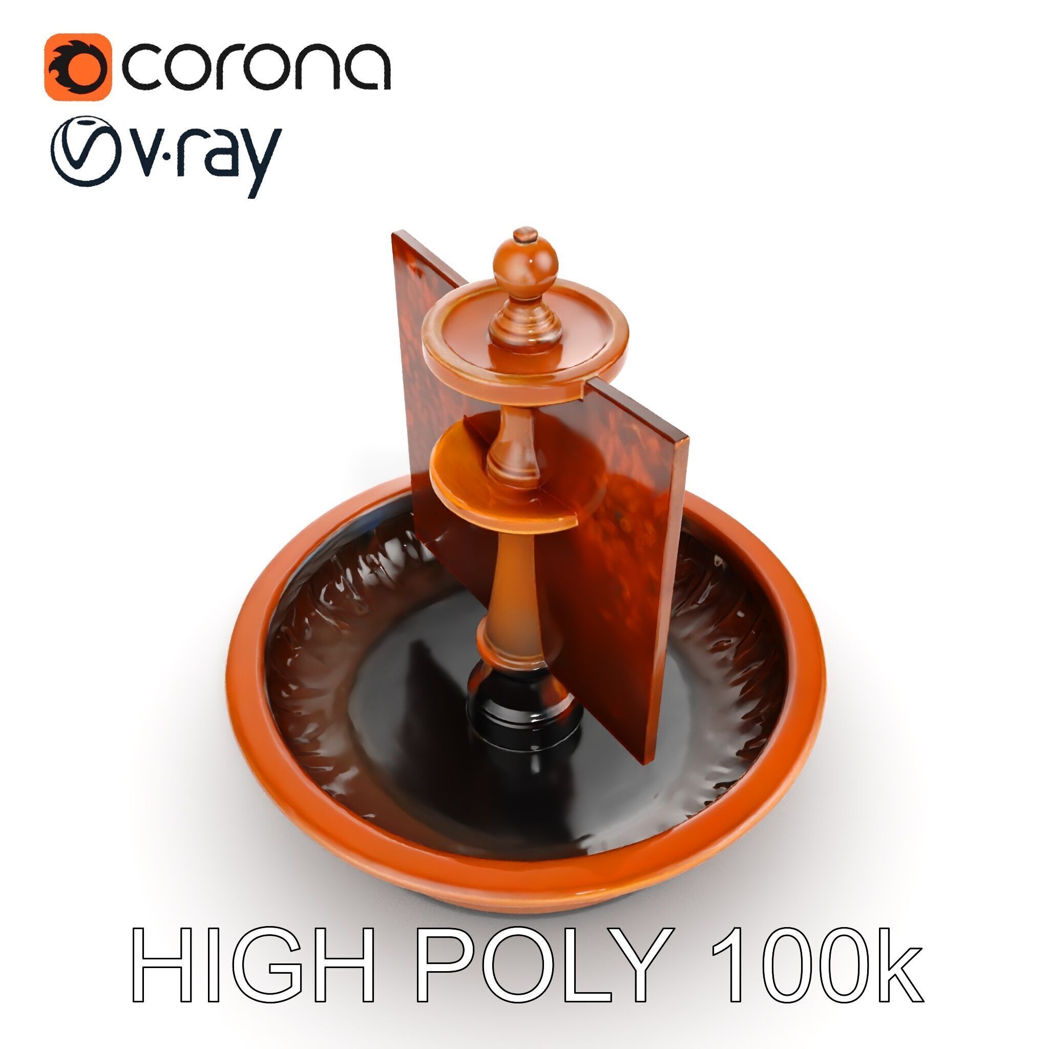 Rustic Industrial Fountain Model Pack Low-poly 3D model_8