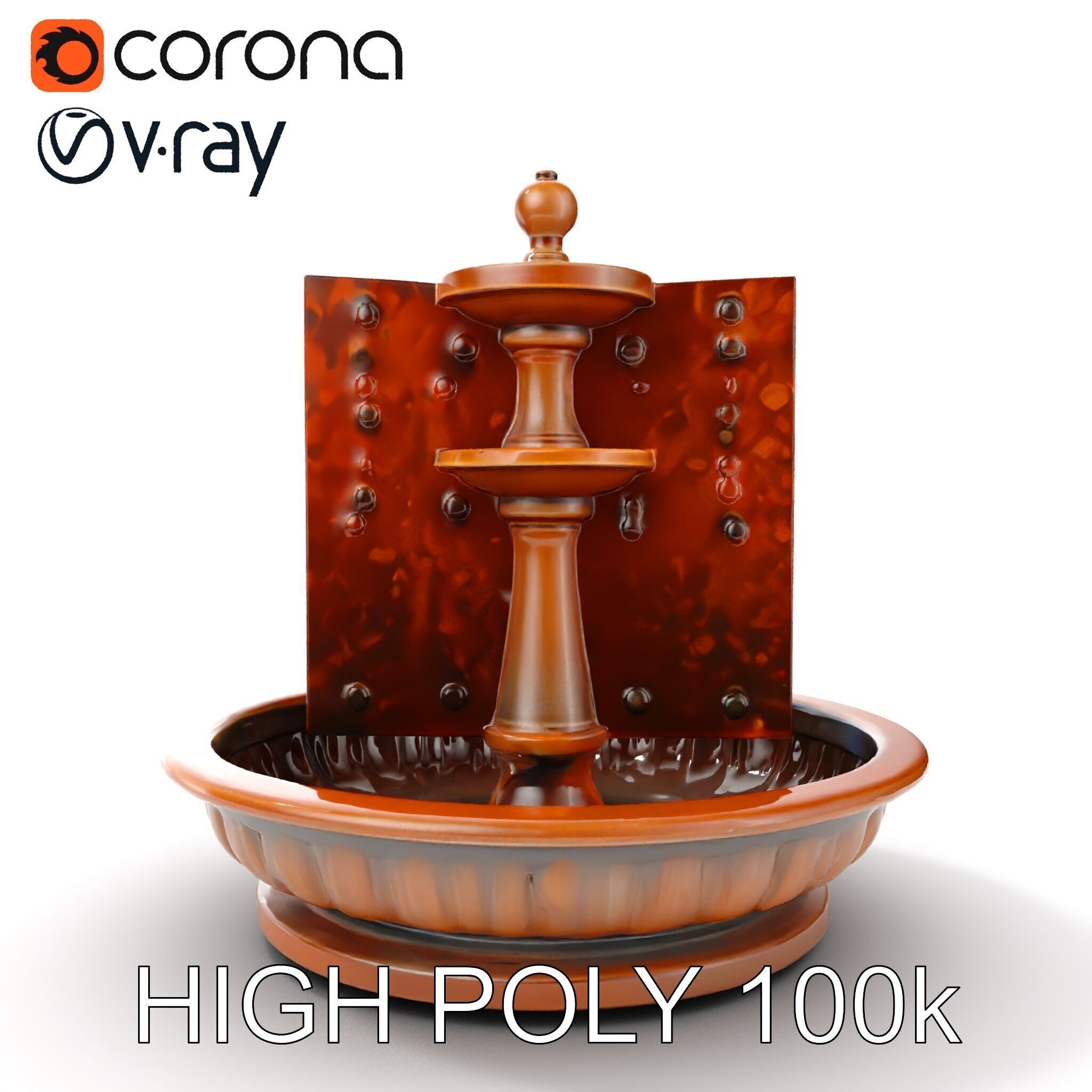 Rustic Industrial Fountain Model Pack Low-poly 3D model_25