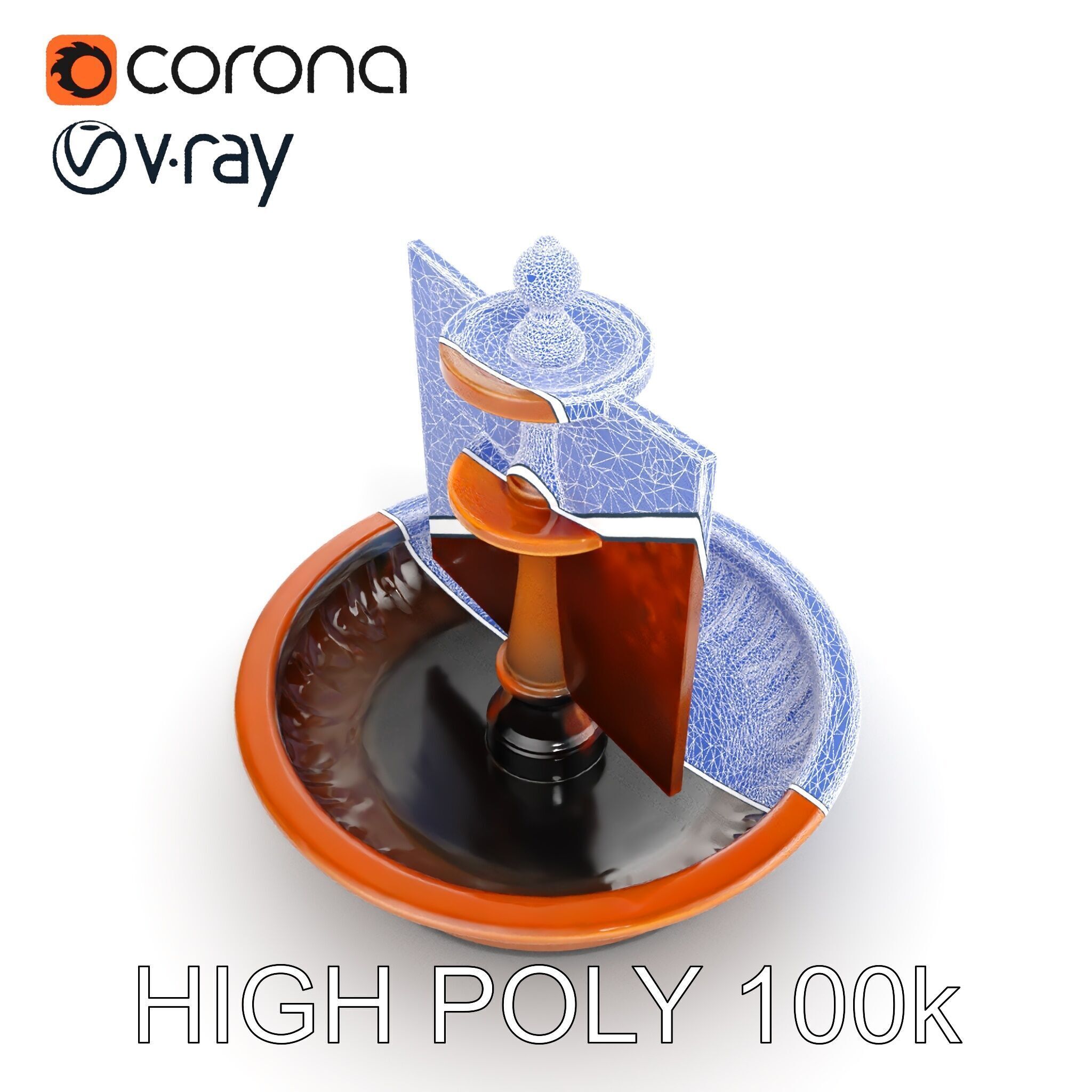 Rustic Industrial Fountain Model Pack Low-poly 3D model_30