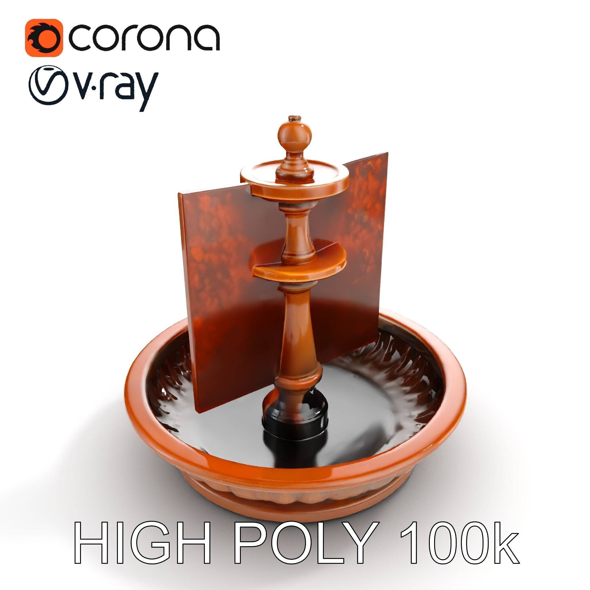 Rustic Industrial Fountain Model Pack Low-poly 3D model_16
