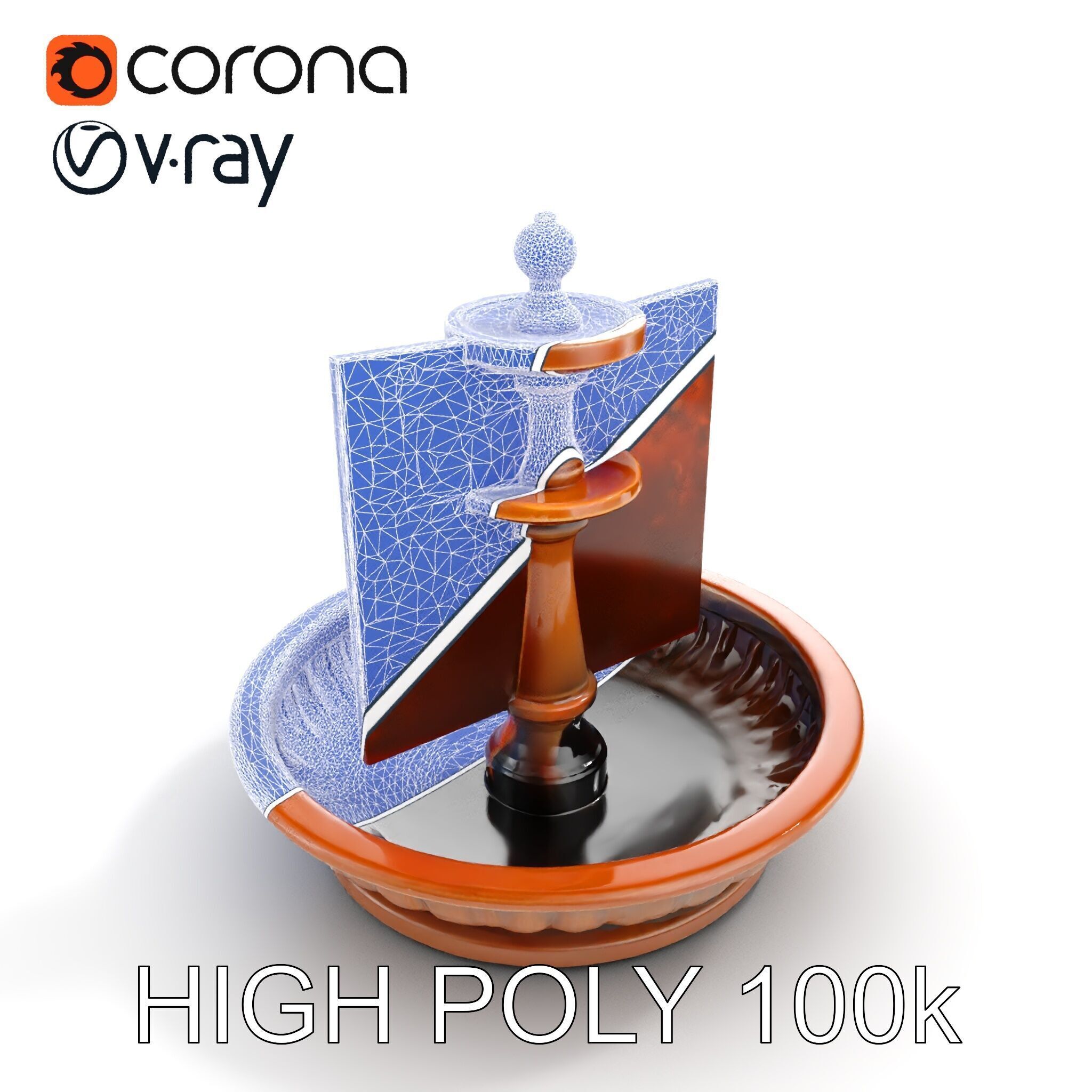 Rustic Industrial Fountain Model Pack Low-poly 3D model_27