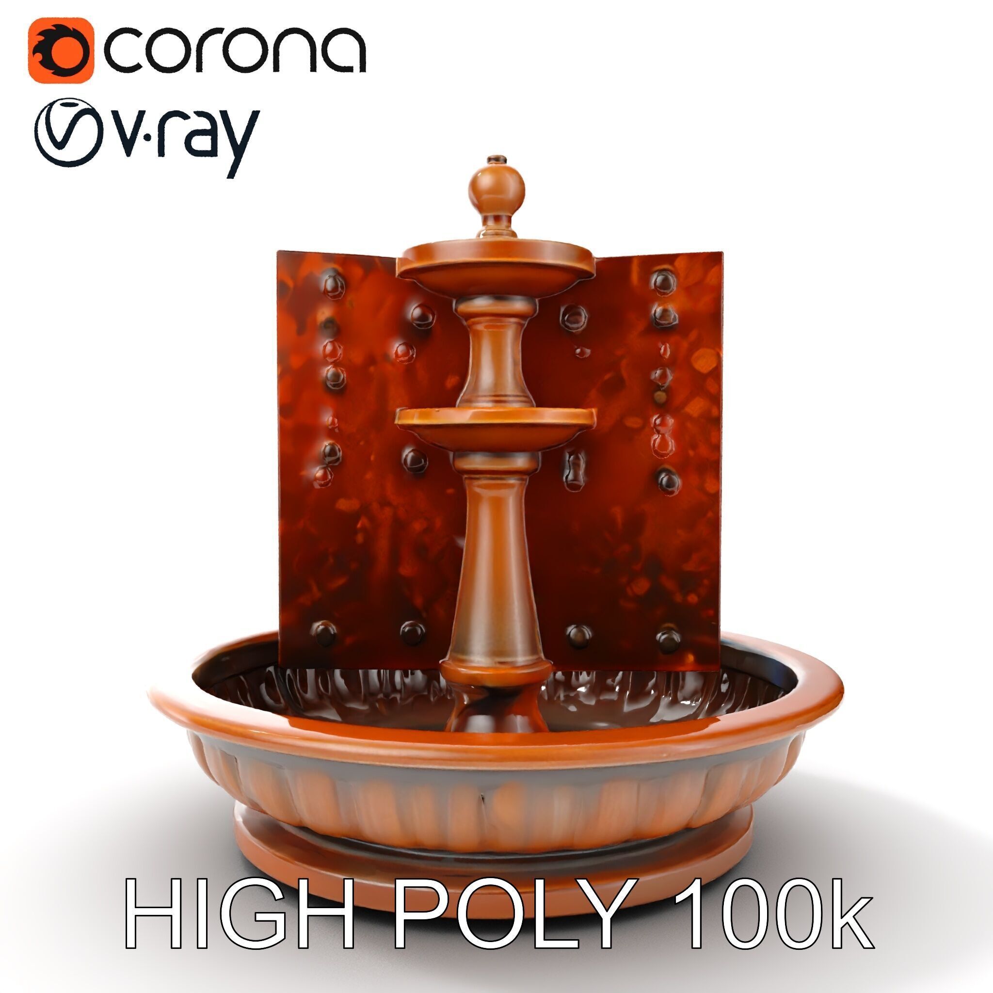 Rustic Industrial Fountain Model Pack Low-poly 3D model_13