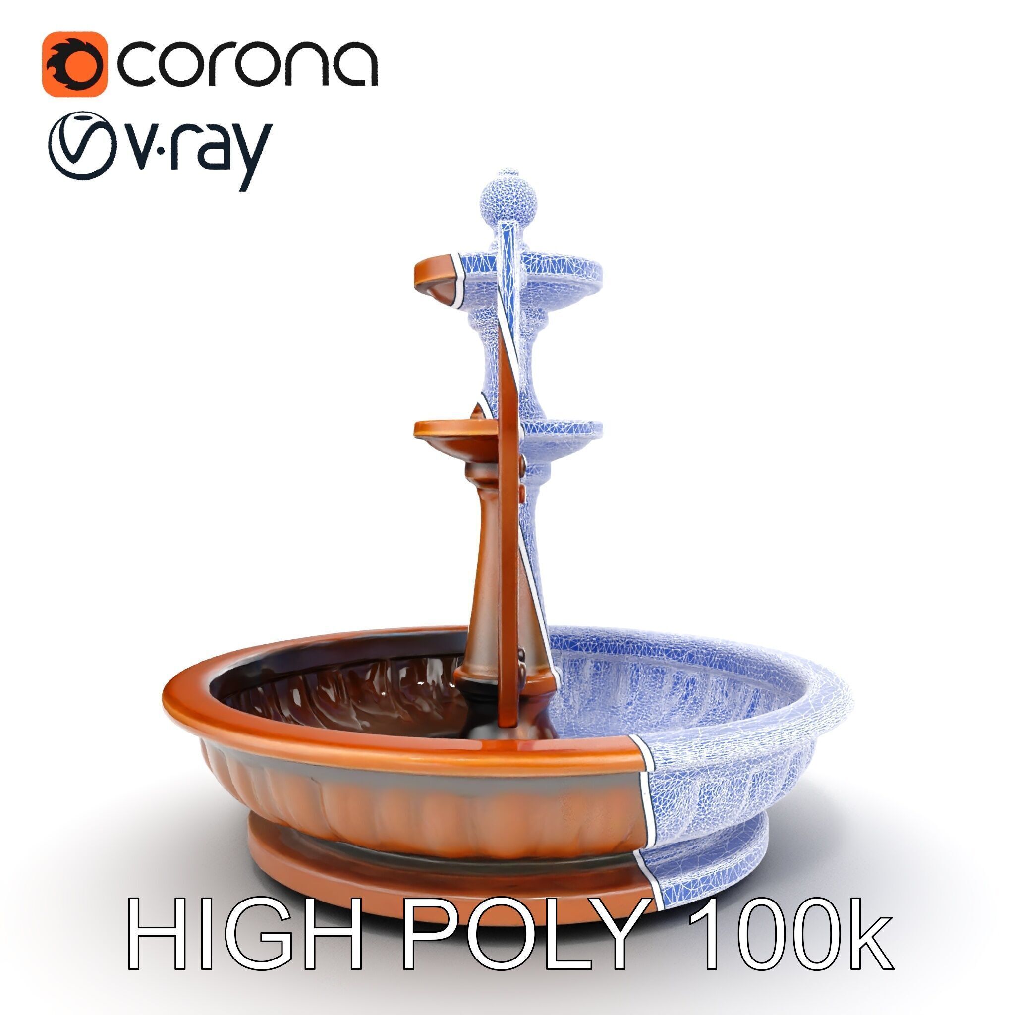 Rustic Industrial Fountain Model Pack Low-poly 3D model_33