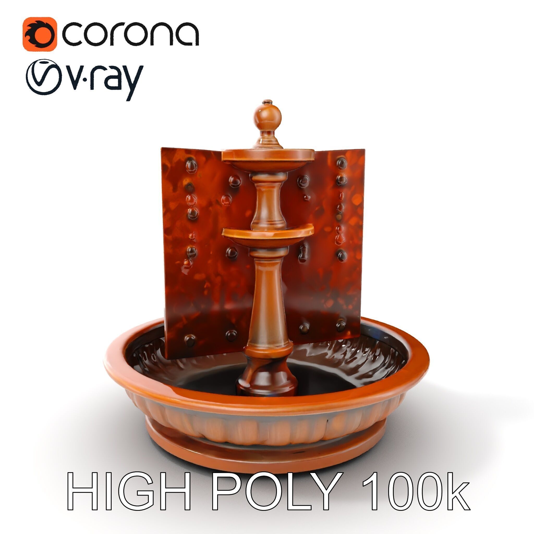 Rustic Industrial Fountain Model Pack Low-poly 3D model_7