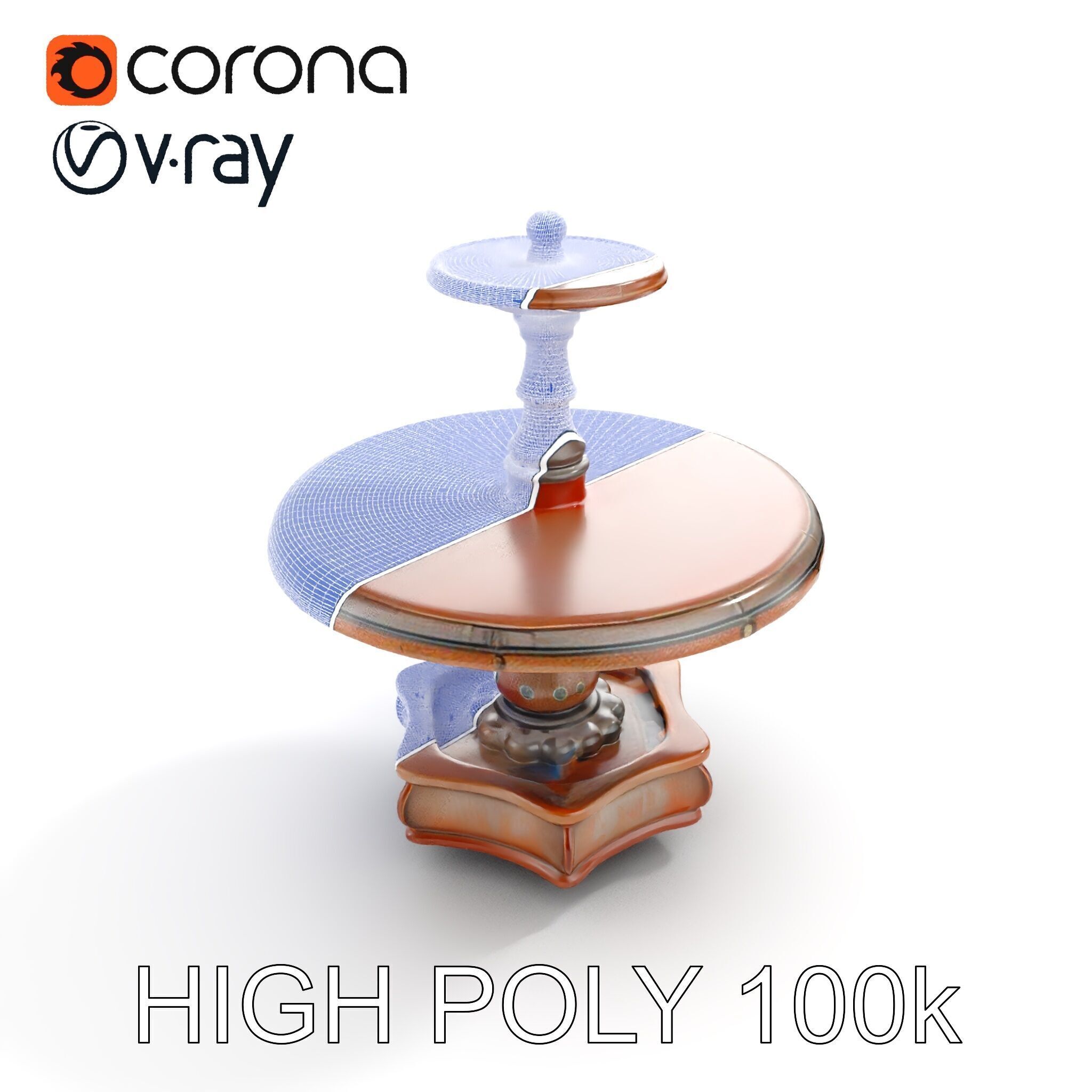 Rustic Outdoor Fountain Model Pack Low-poly 3D model_33