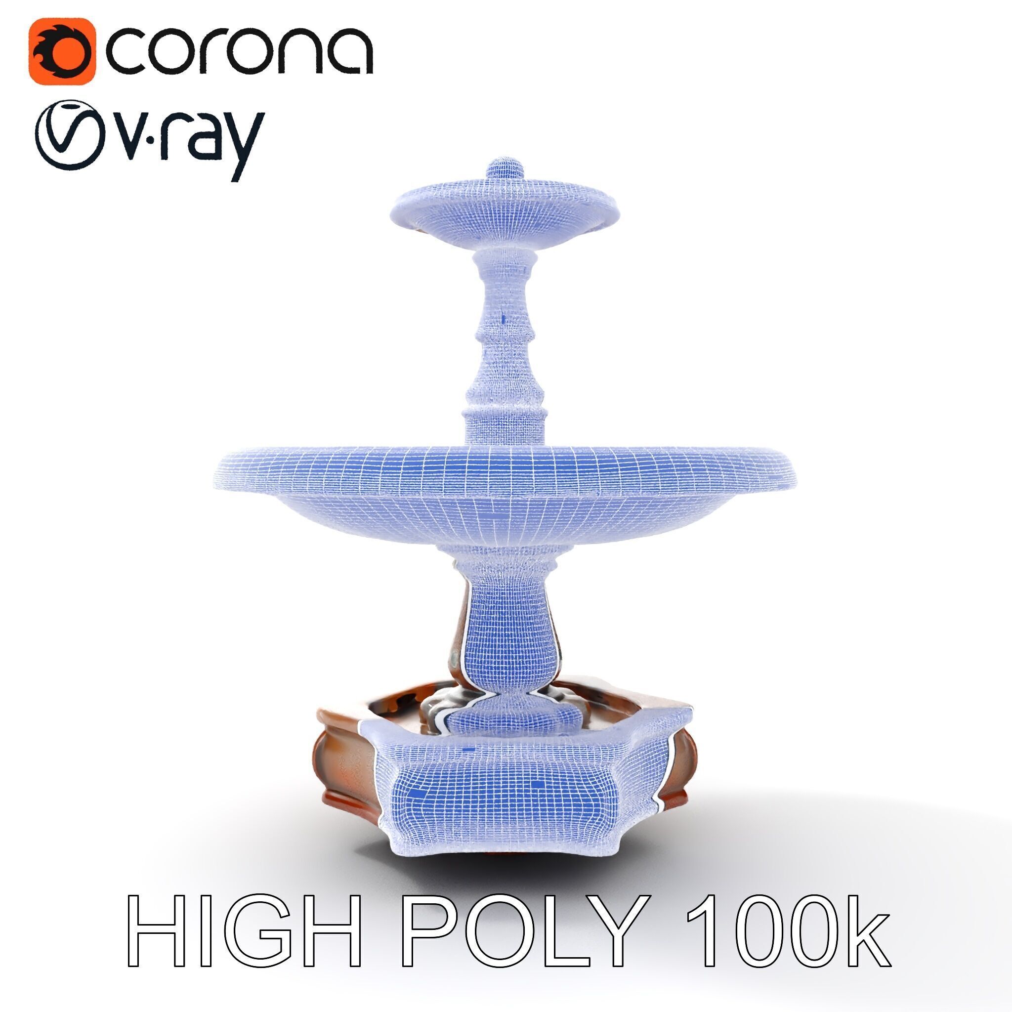 Rustic Outdoor Fountain Model Pack Low-poly 3D model_22