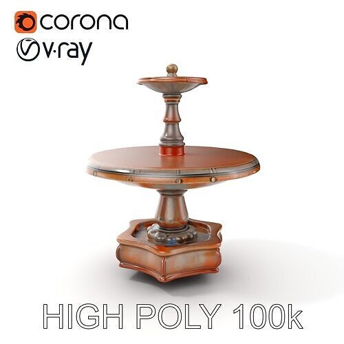 Rustic Outdoor Fountain Model Pack Low-poly 3D model