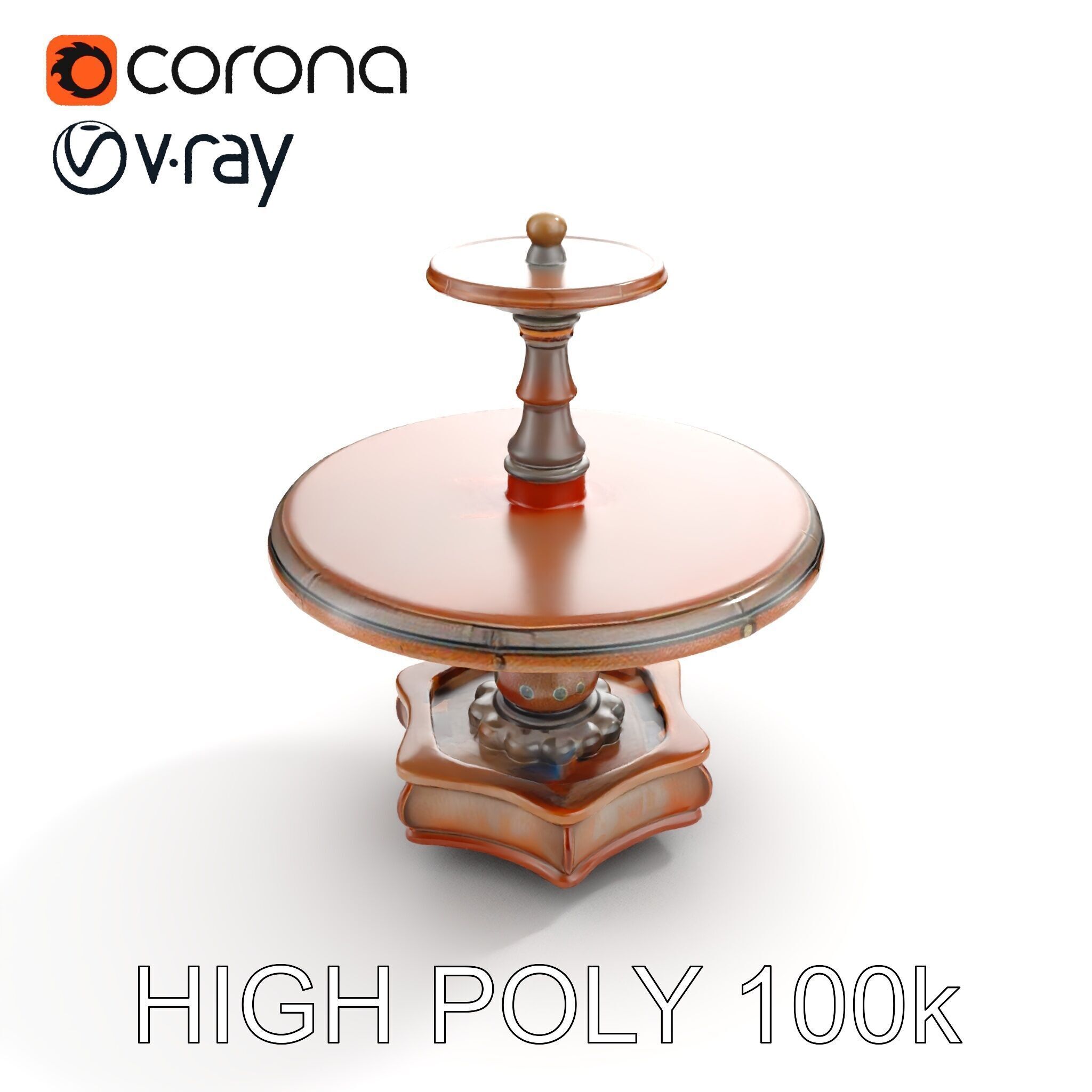 Rustic Outdoor Fountain Model Pack Low-poly 3D model_14