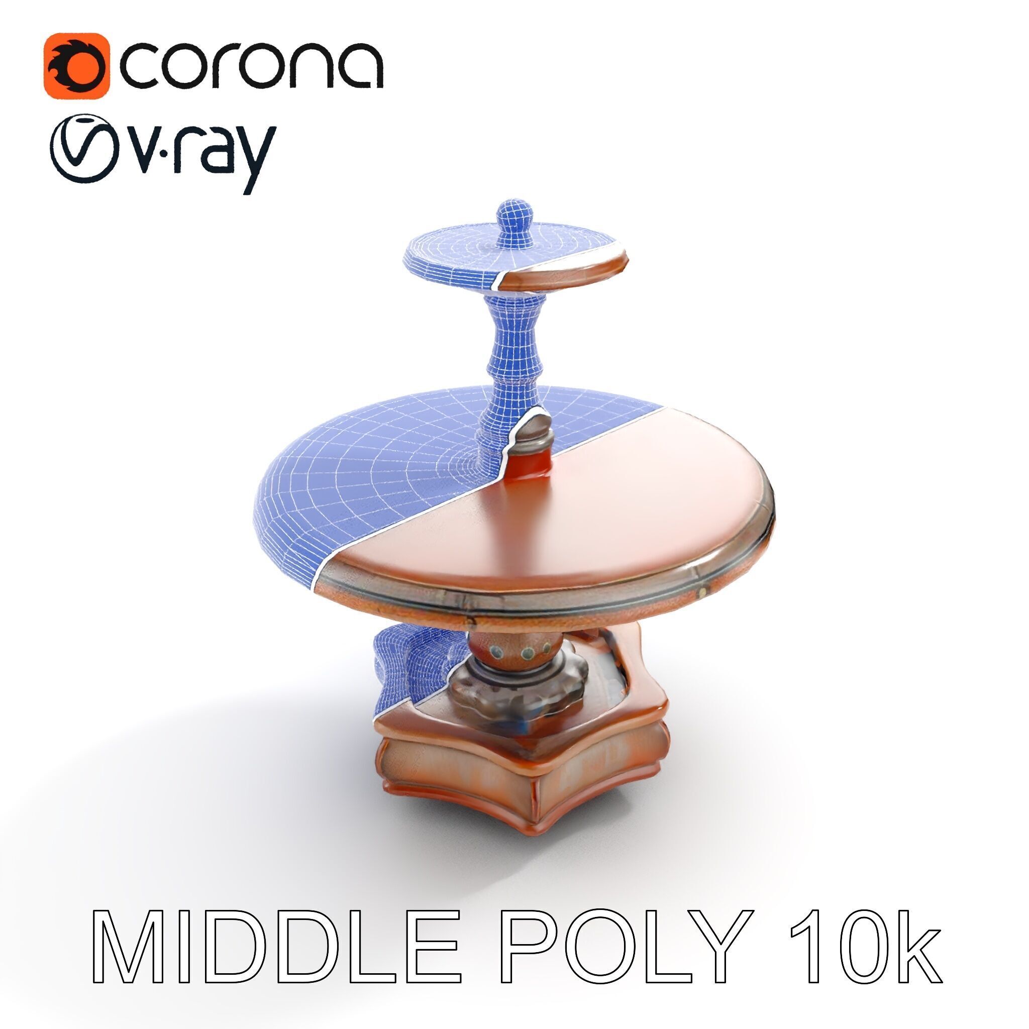 Rustic Outdoor Fountain Model Pack Low-poly 3D model_7