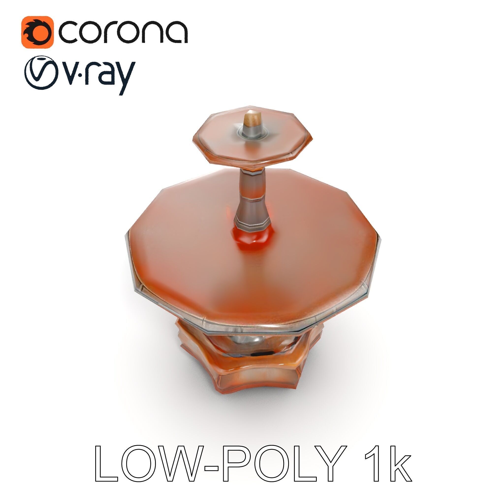 Rustic Outdoor Fountain Model Pack Low-poly 3D model_18