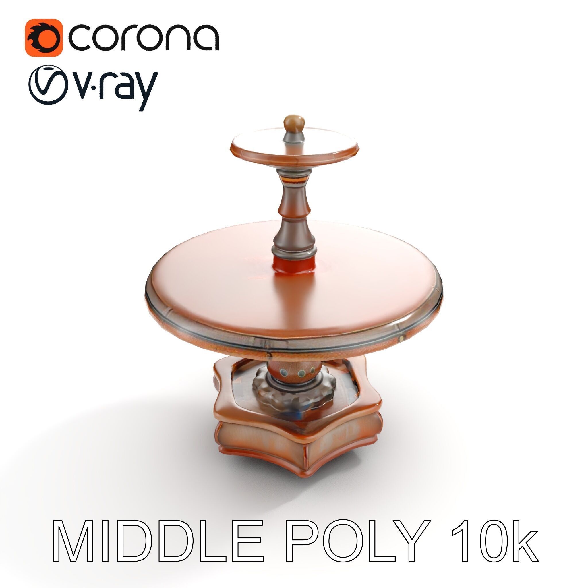 Rustic Outdoor Fountain Model Pack Low-poly 3D model_20