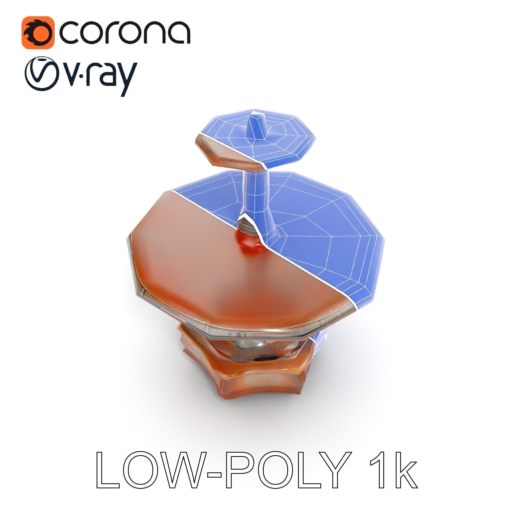 Rustic Outdoor Fountain Model Pack Low-poly 3D model_27