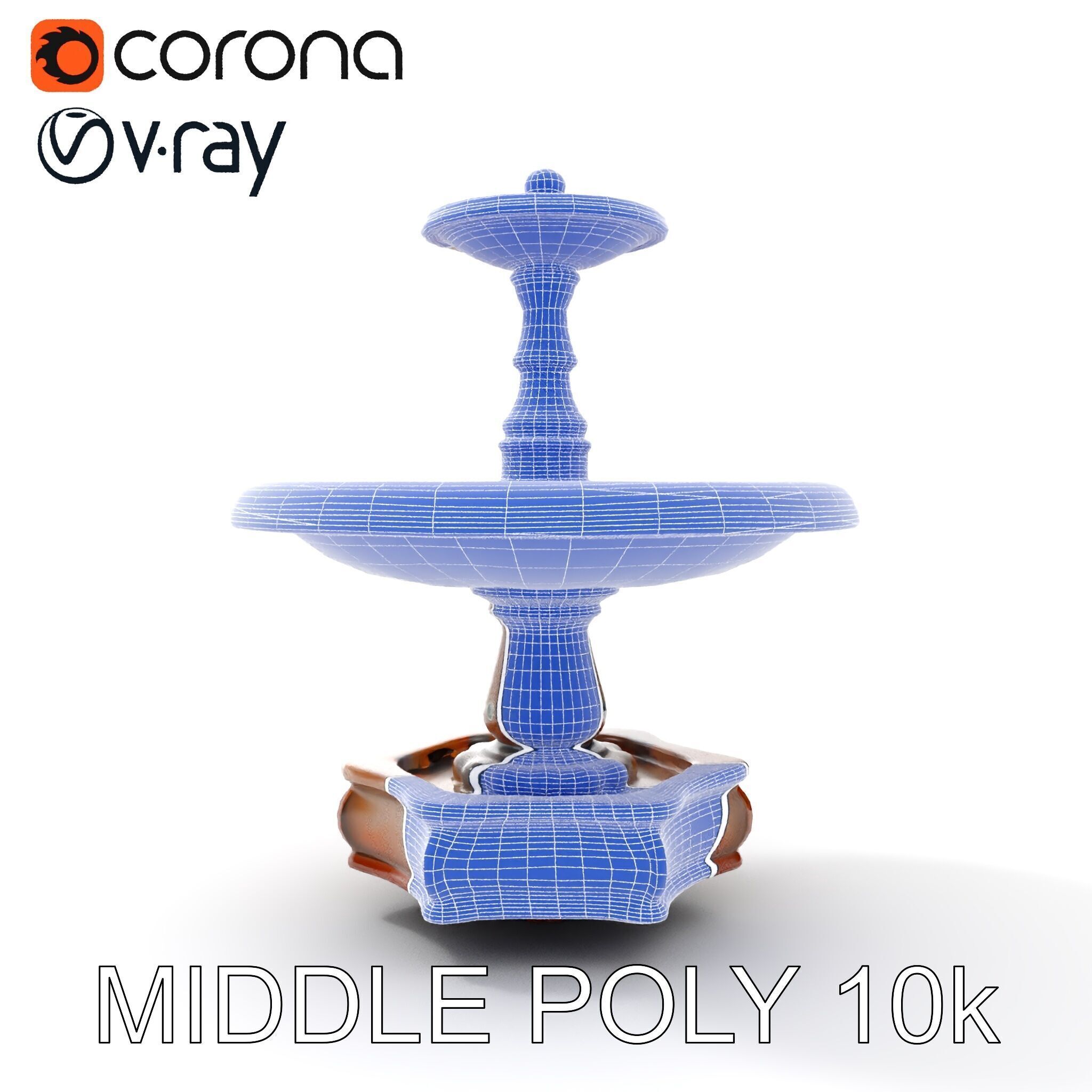 Rustic Outdoor Fountain Model Pack Low-poly 3D model_17