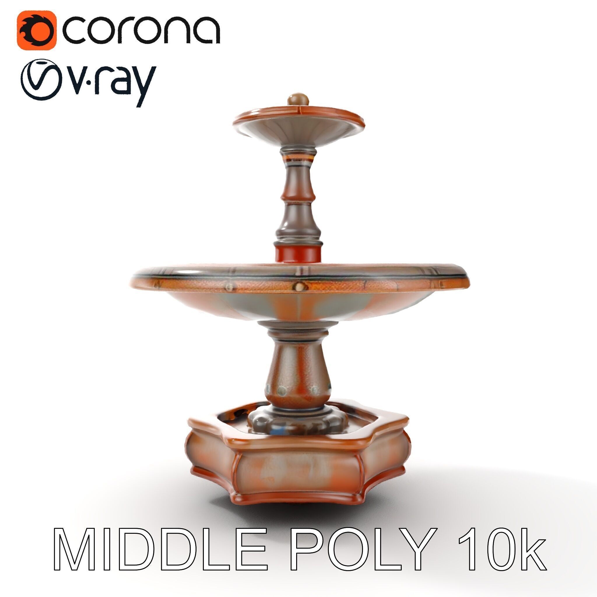 Rustic Outdoor Fountain Model Pack Low-poly 3D model_31