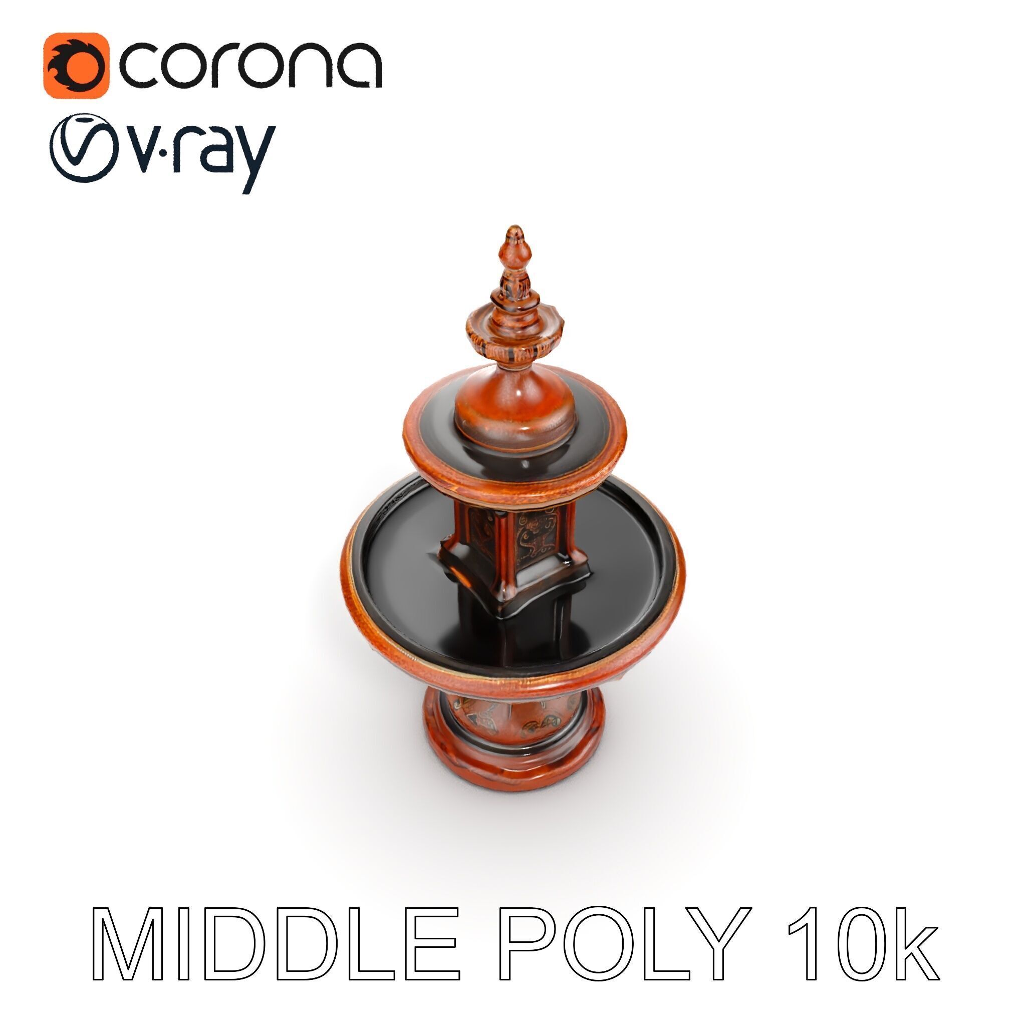 Rustic Ornamental Fountain Model Pack Low-poly 3D model_23