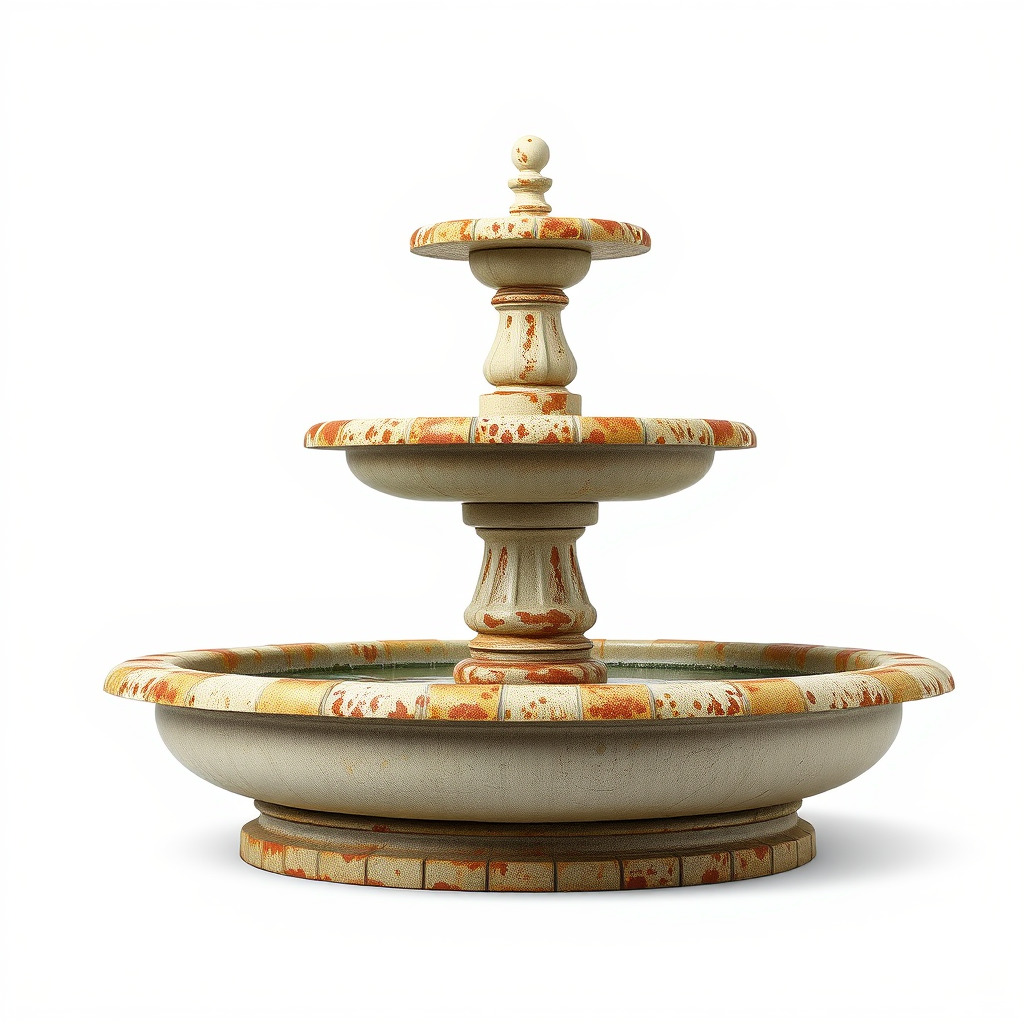 Ornate Stone Fountain Model Pack Low-poly 3D model_3