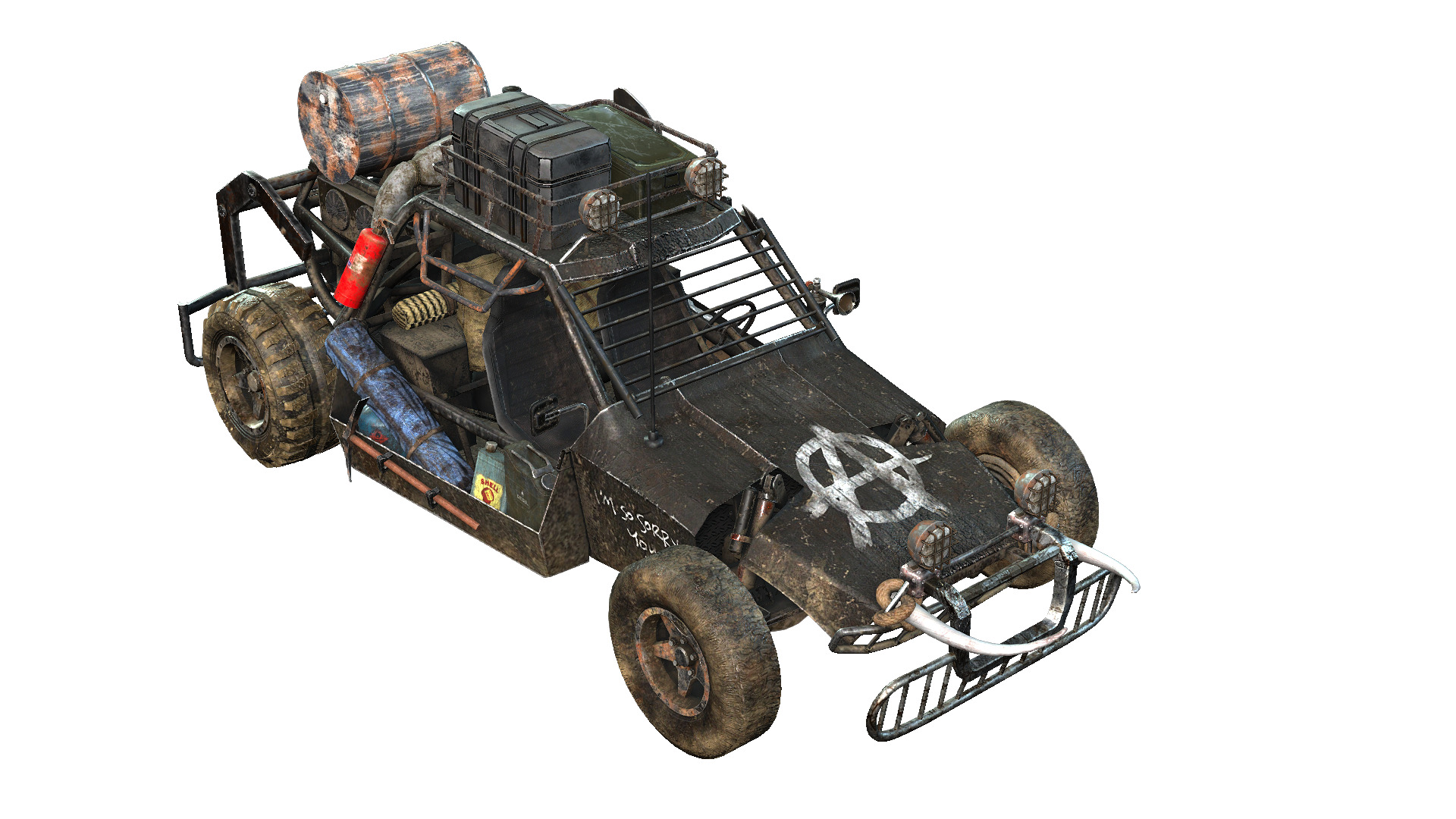 Doomsday Buggy Low-poly 3D model_6