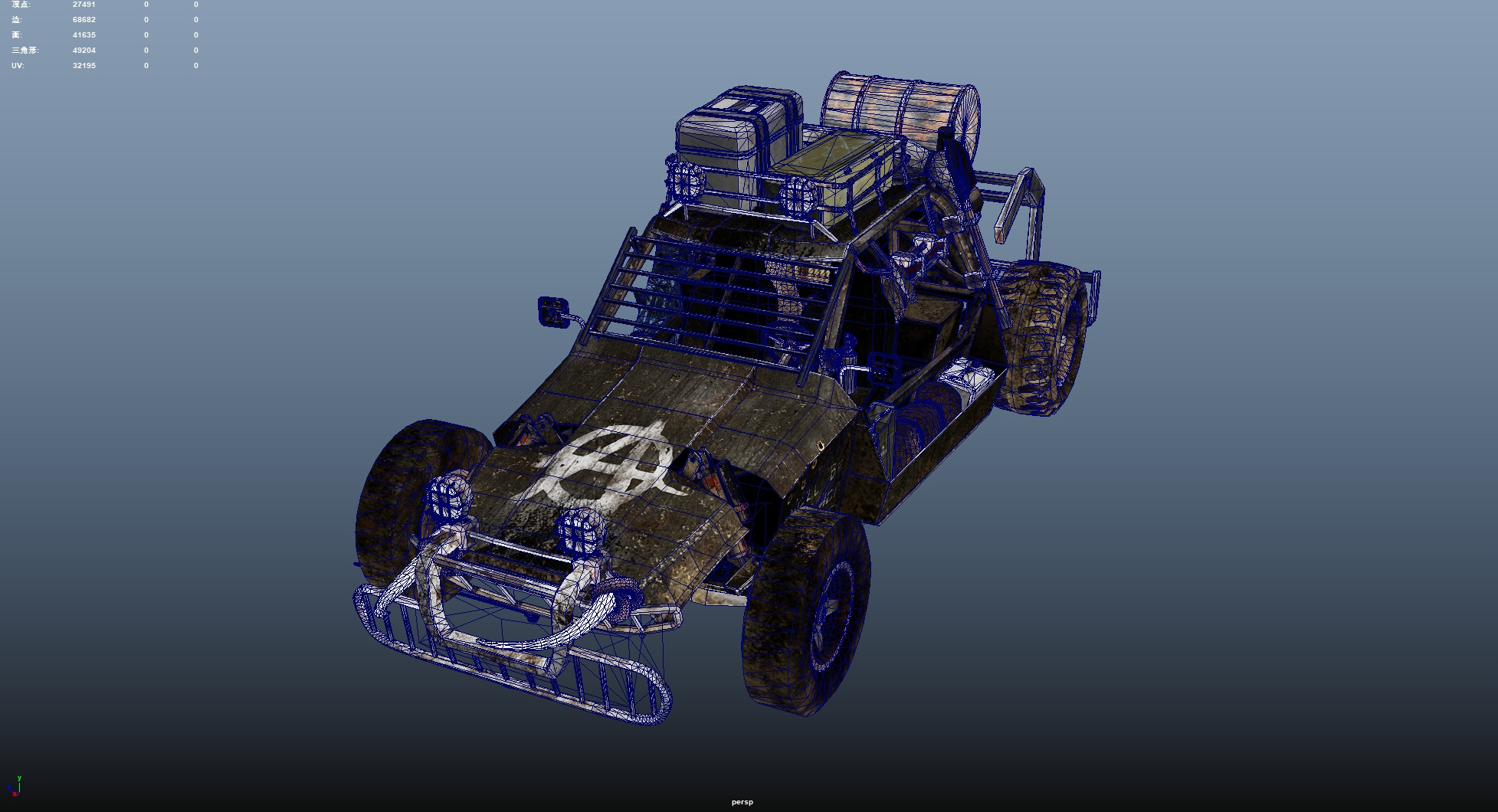 Doomsday Buggy Low-poly 3D model_12