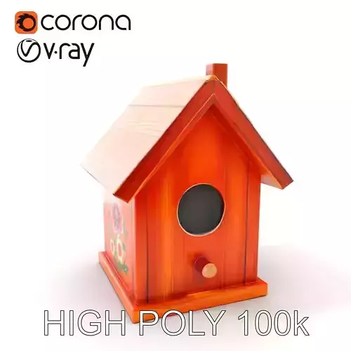 Decorative Birdhouse Model Pack with Floral Design