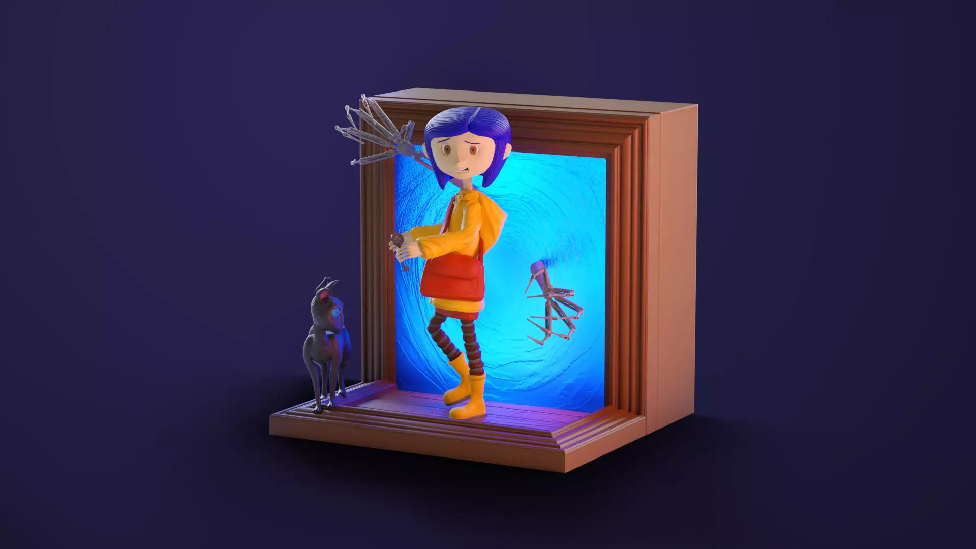 Coraline Lamp Diorama 3D Printable Decorative Scene 3D print model_0