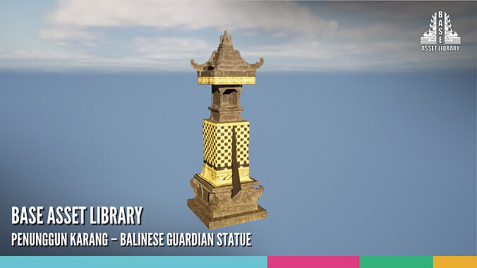 Penunggun Karang Balinese Guardian Statue 3D model