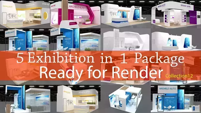 5 Exhibition 3D model in one Package