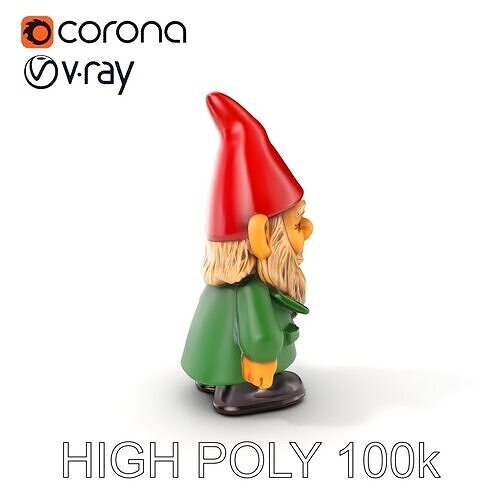 Garden Gnome Character D Model Pack Low-poly 3D model