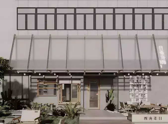 Chinese Japanese pub  day tea and night wine door